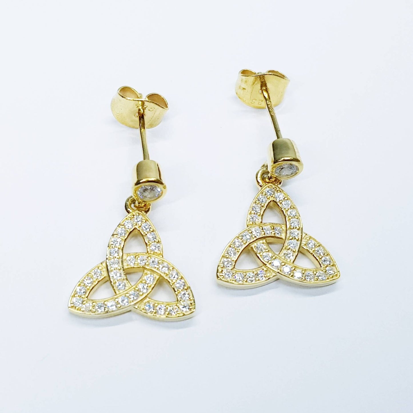 Dainty celtic knot Earrings, Irish Earrings, Celtic drop Earrings