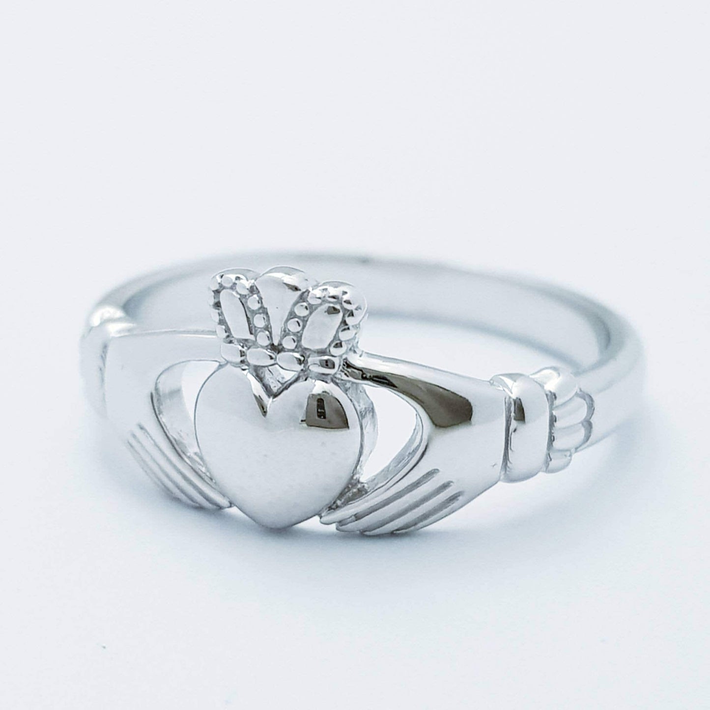 Dainty silver claddagh ring, Irish claddagh ring from Galway Ireland