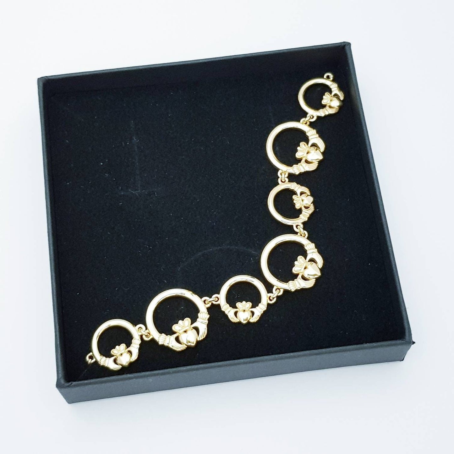 Claddagh bracelet, small claddagh bracelet, silver and gold claddagh bracelet