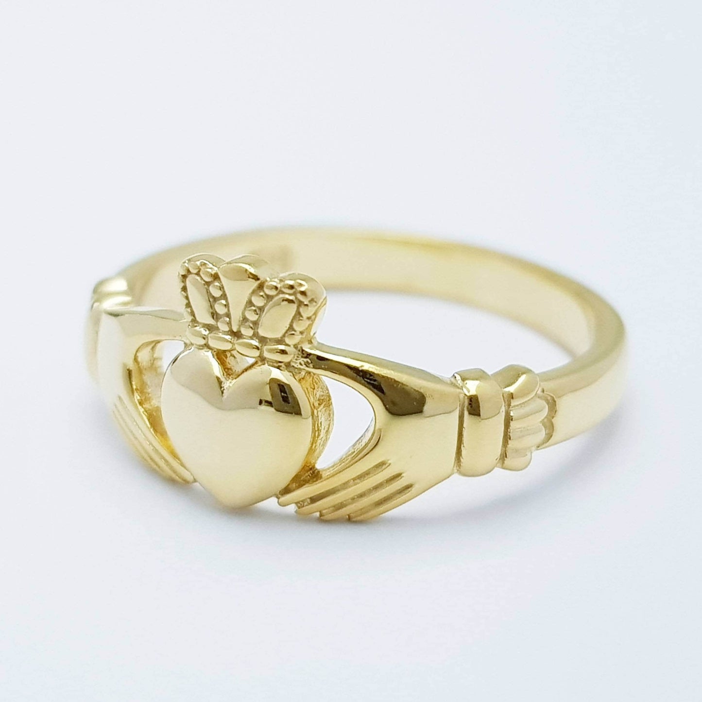 Dainty silver claddagh ring, Irish gold plated claddagh ring from Galway Ireland