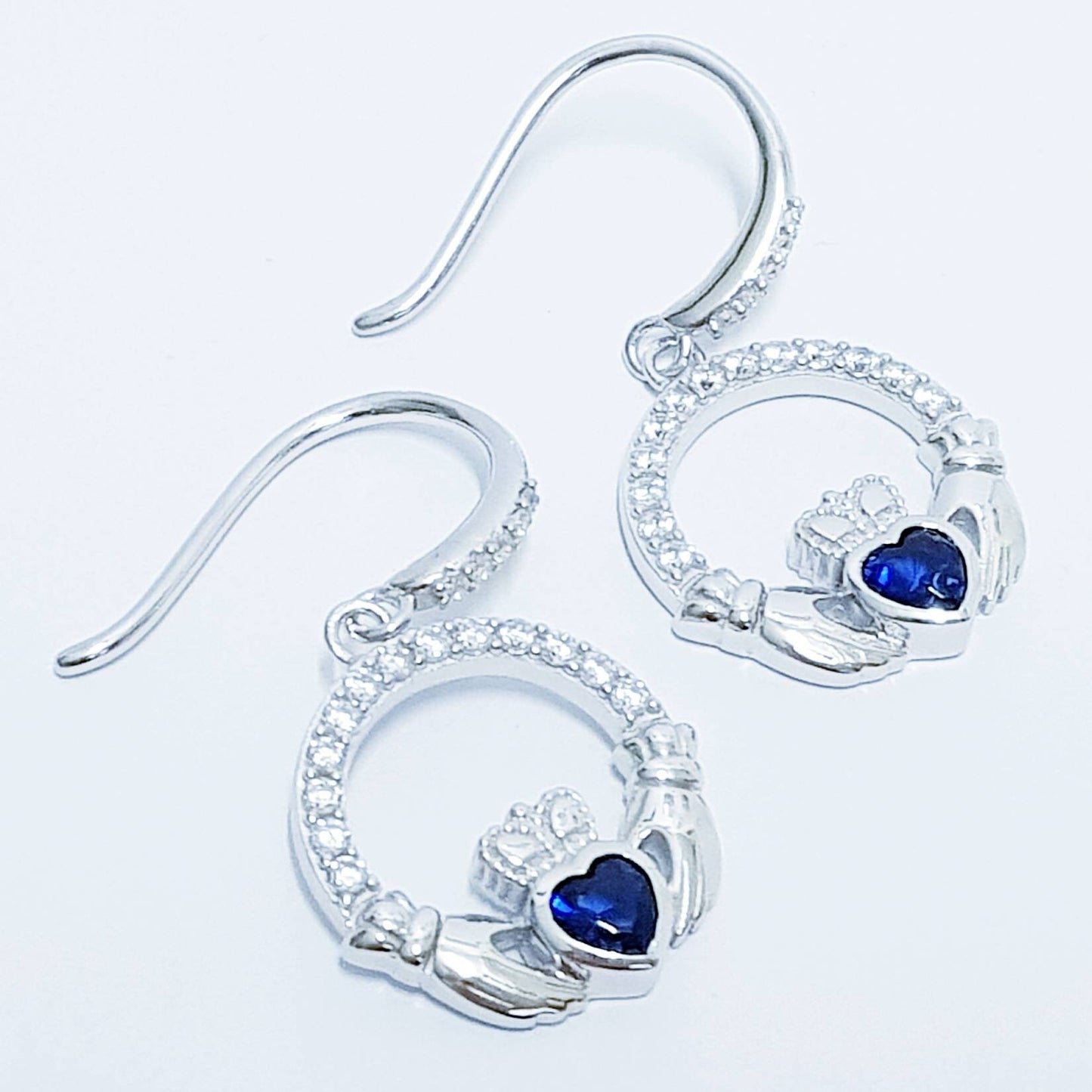 Claddagh Earrings, Silver Claddagh Earrings, Claddagh drop Earrings