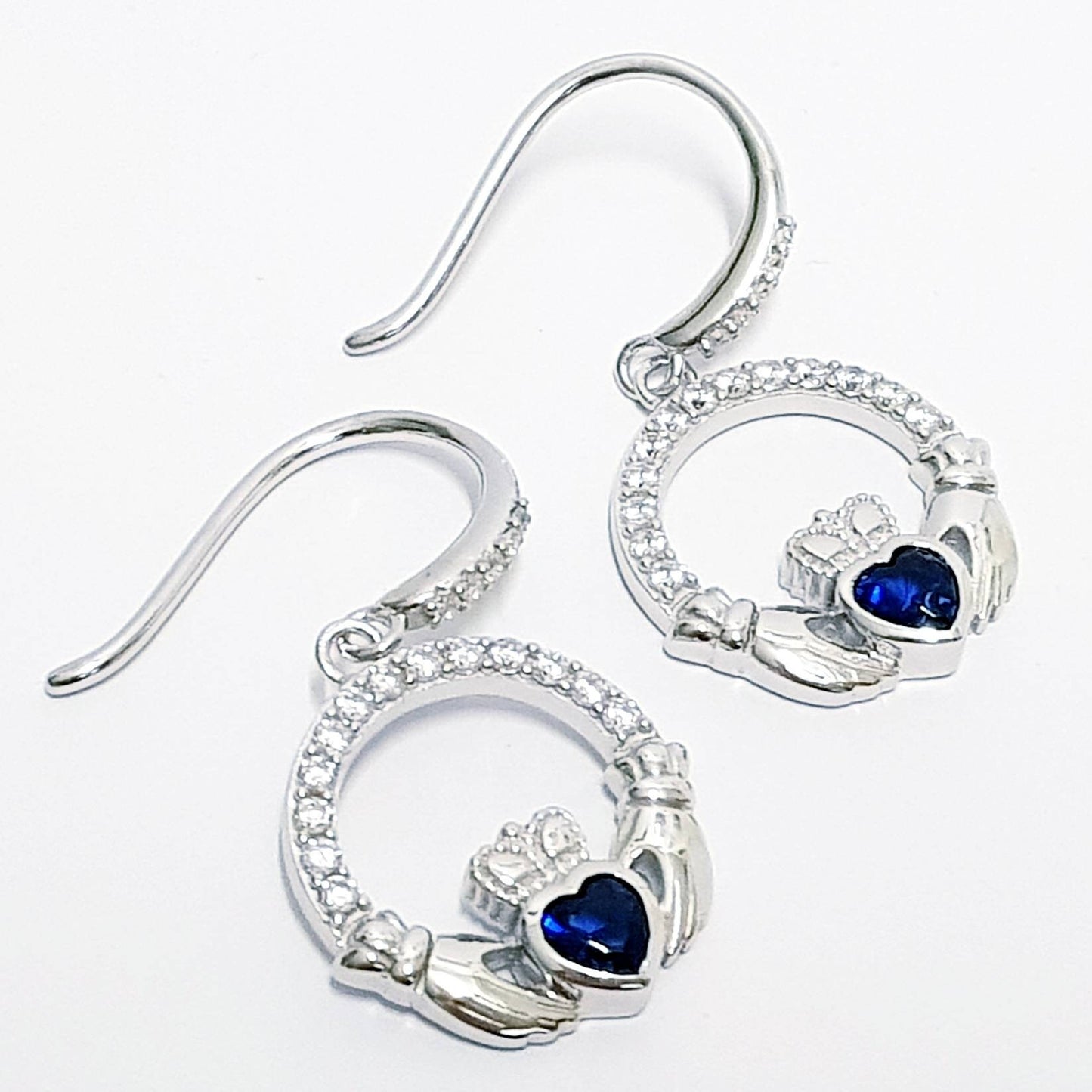 Claddagh Earrings, Silver Claddagh Earrings, Claddagh drop Earrings