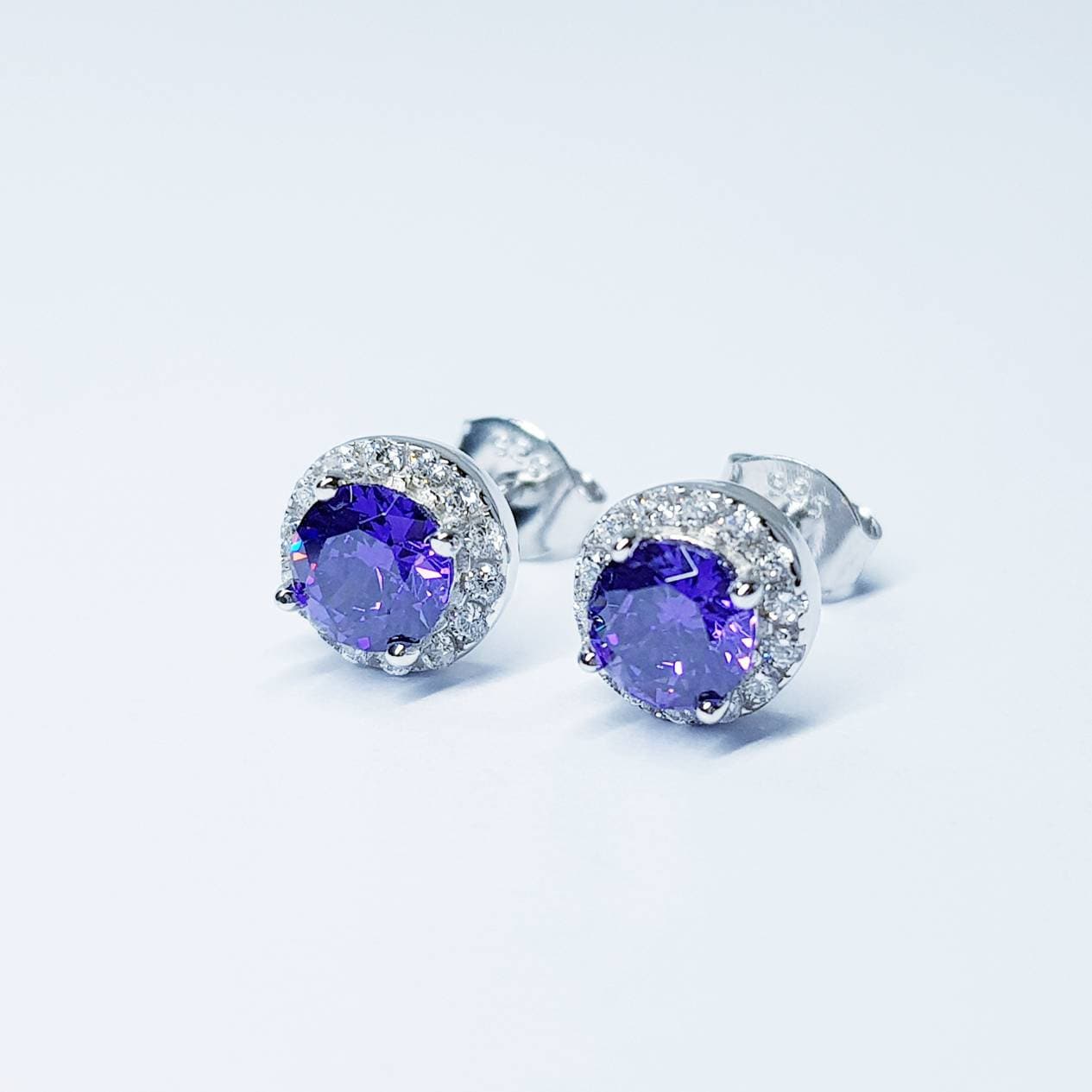 Small Amethyst earrings, stud earrings, birthstone earrings, february earrings, earrings for women, classic stud earrings