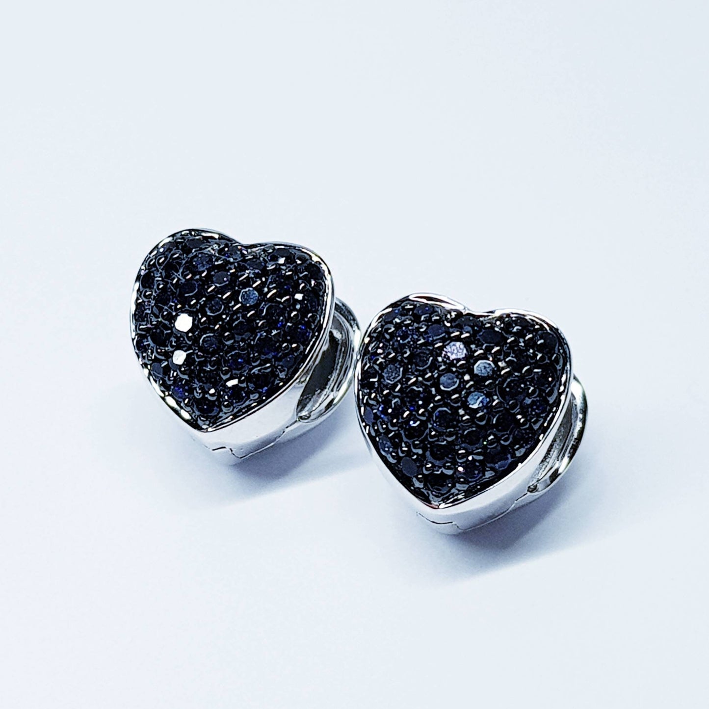 Black heart Earrings, Black jewelry, Latch back heart earring, Valentines gift for women, Vintage earrings