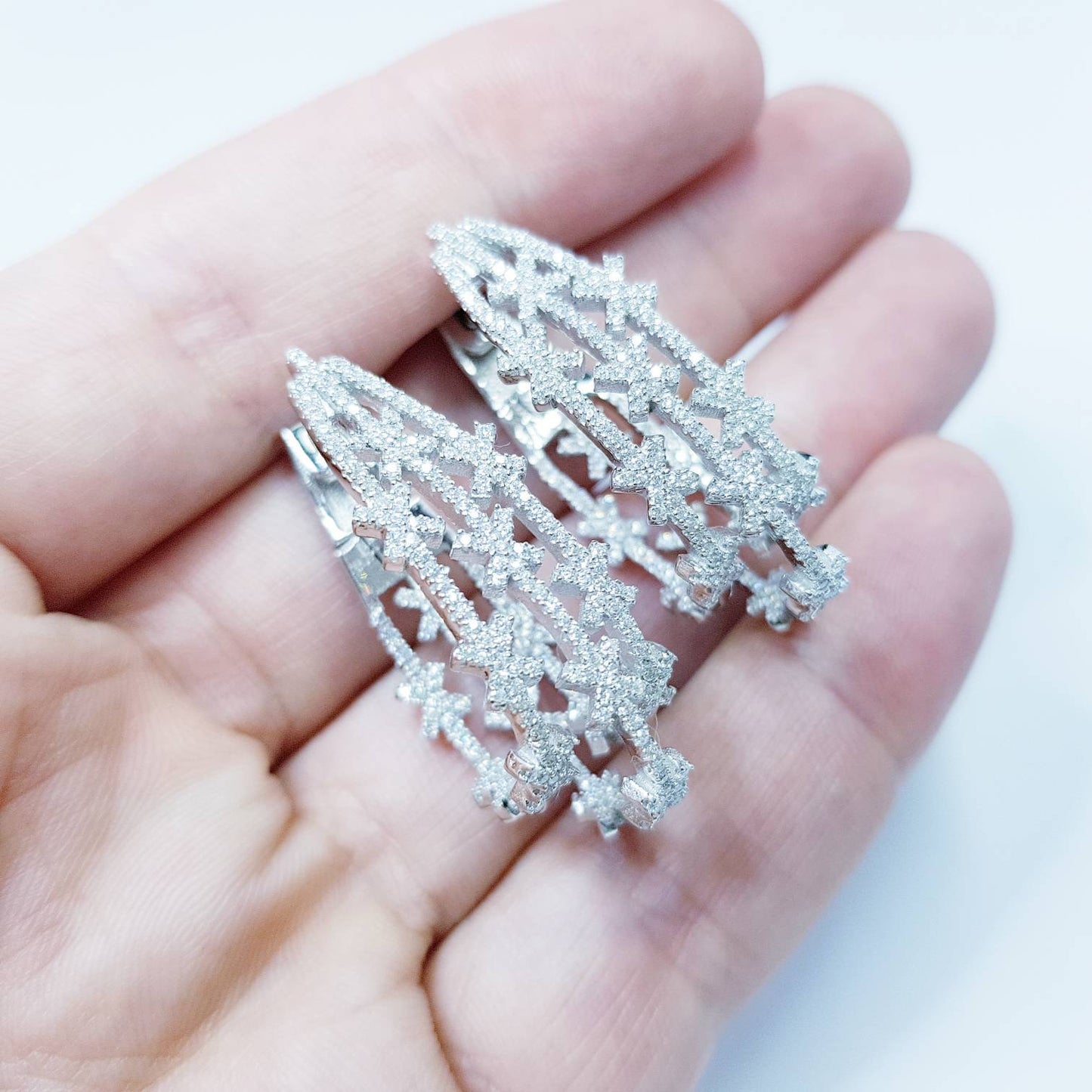 Ice Queen Earrings, Statement Earrings, Glamourous Jewelry, Snowflake Earrings, Rockstar Jewelry