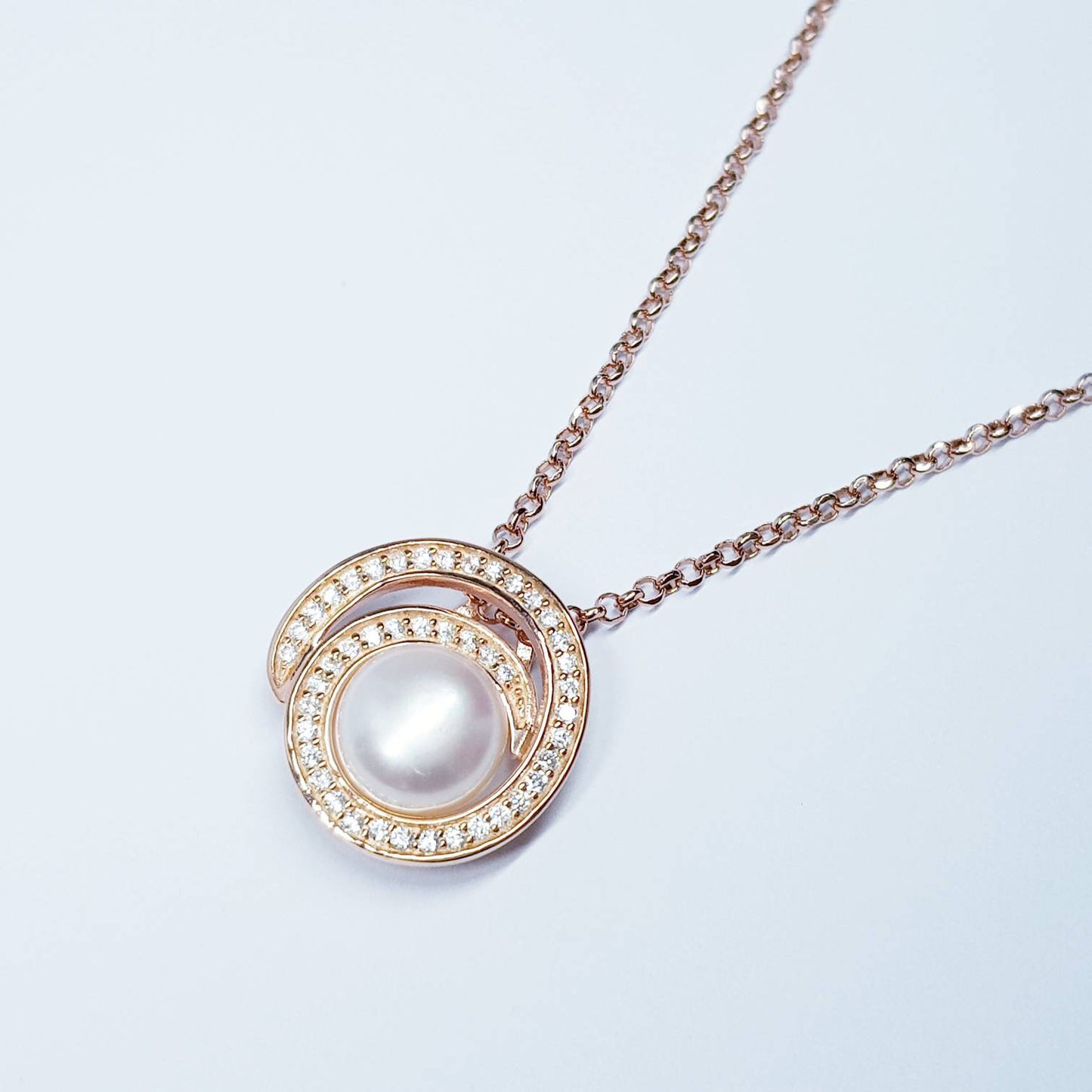 Rose gold pearl Pendant, Sterling silver pearl Pendant, Classic Jewelry, Real Pearl necklace, Elegant Pendant