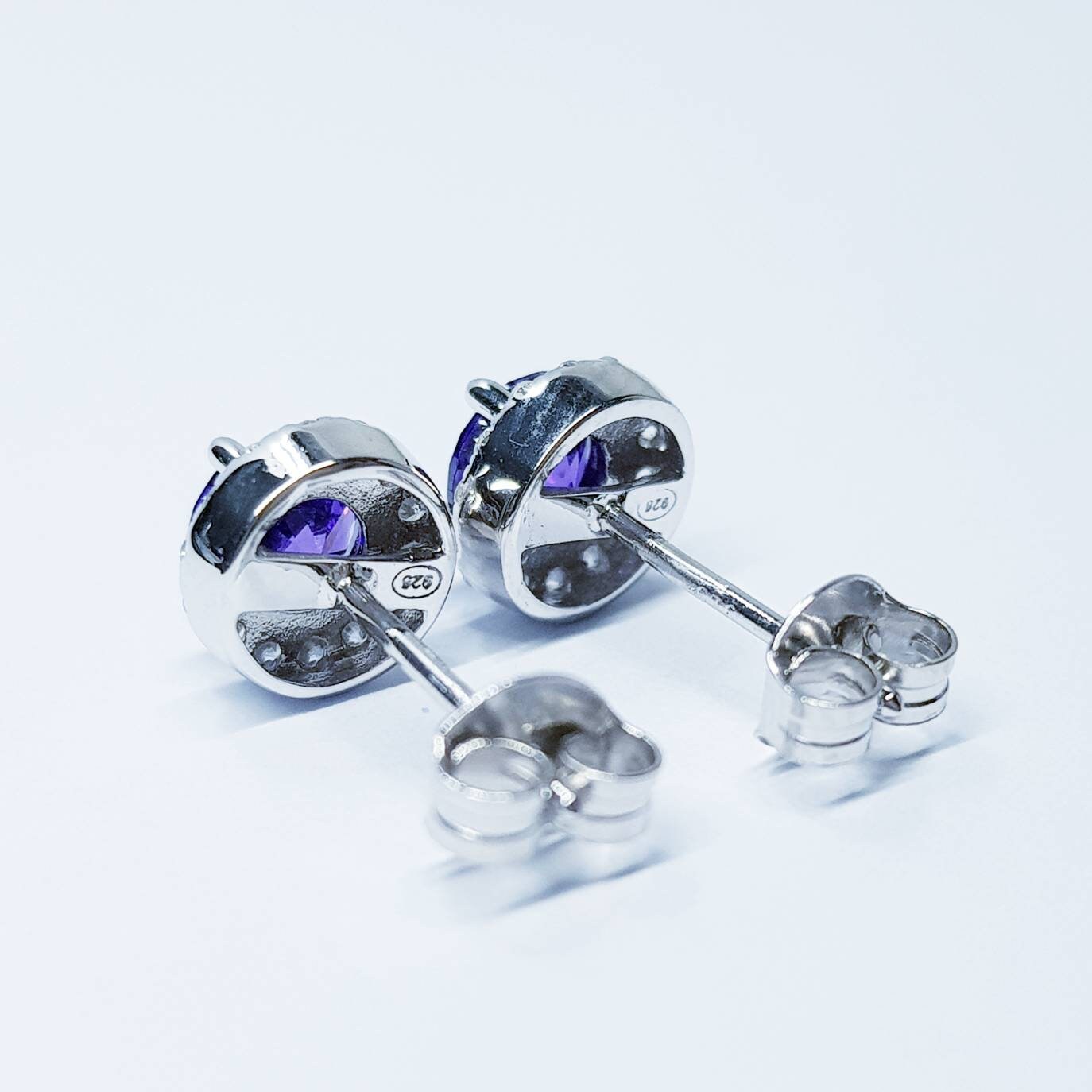 Small Amethyst earrings, stud earrings, birthstone earrings, february earrings, earrings for women, classic stud earrings