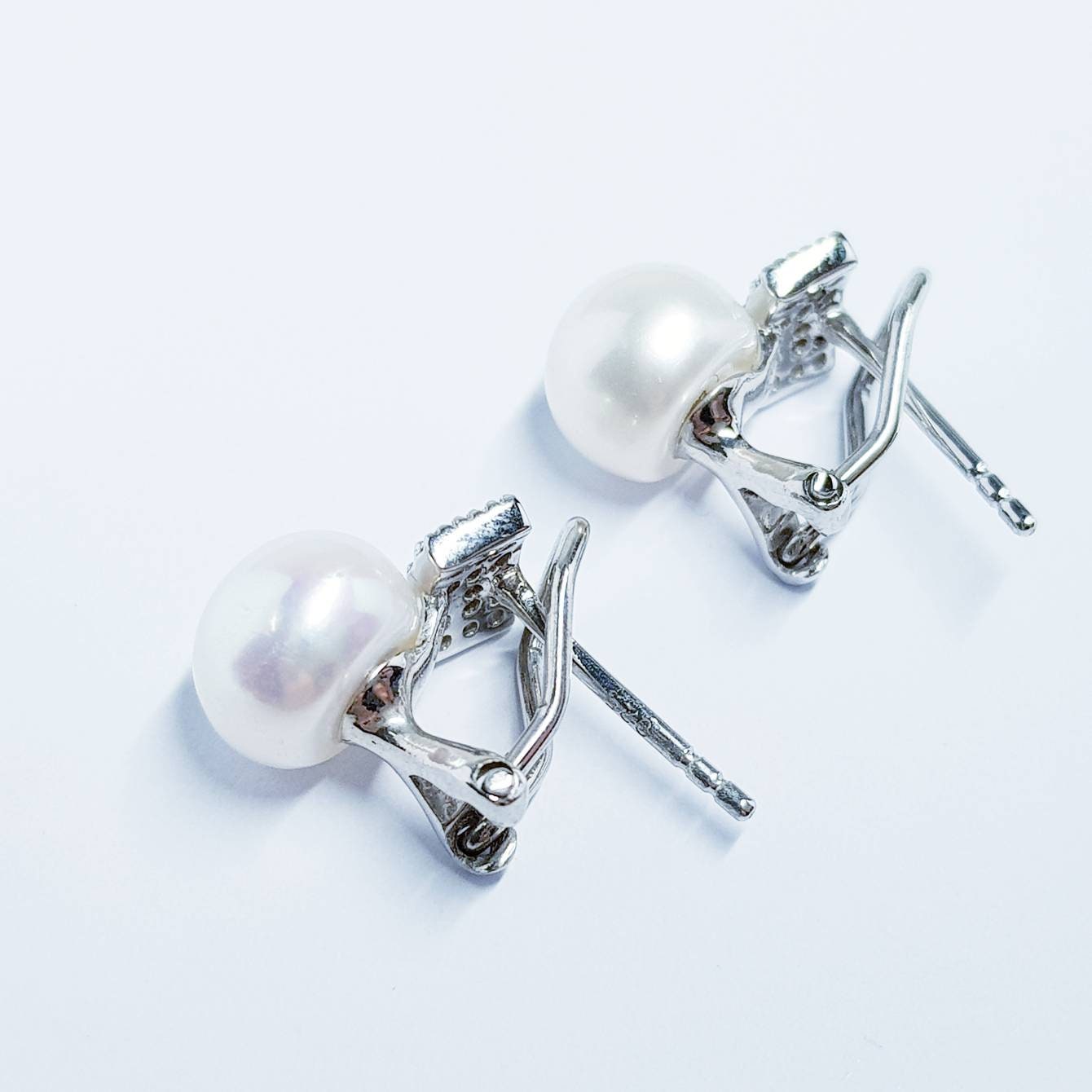 Pearl stud earrings, classic earrings, antique pearl earrings, vintage earrings, latch back  earrings, earrings for women