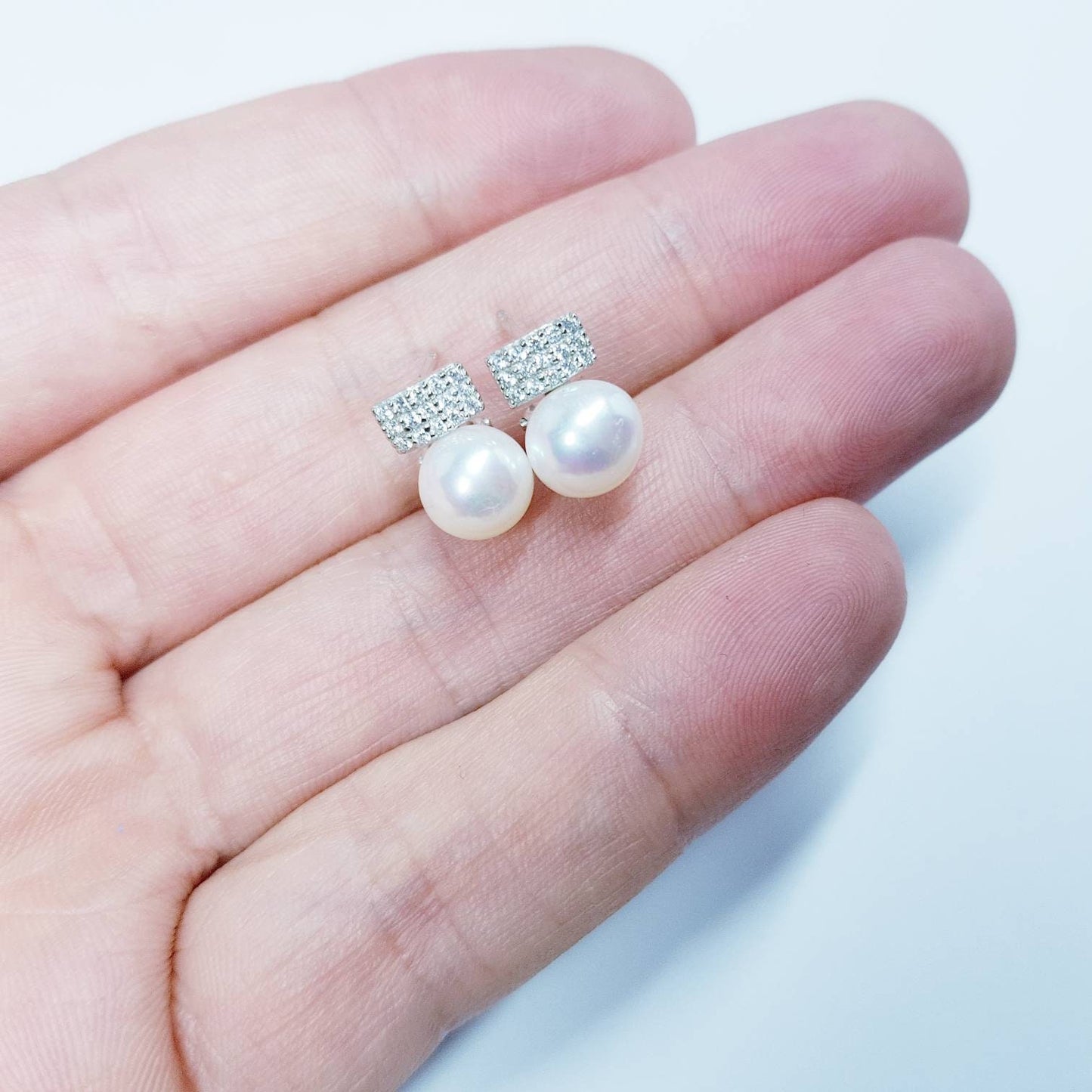 Pearl stud earrings, classic earrings, antique pearl earrings, vintage earrings, latch back  earrings, earrings for women