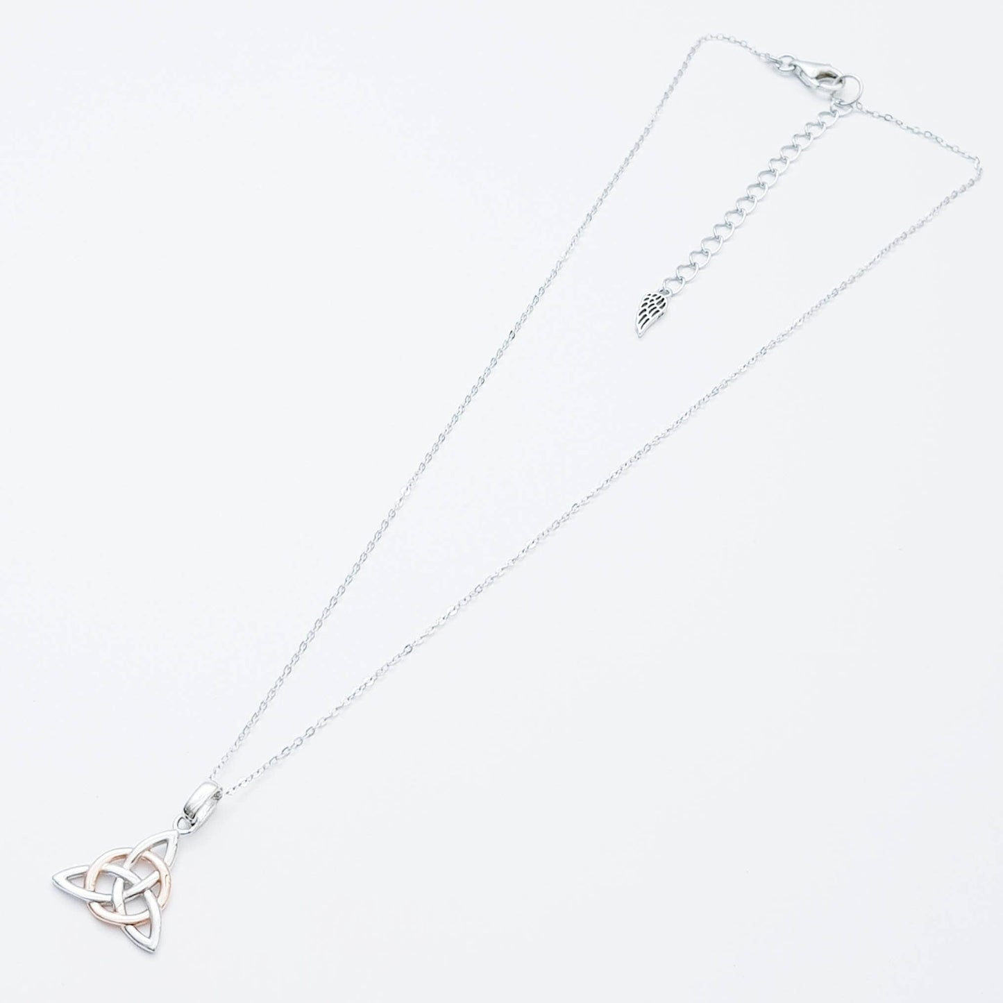 Celtic knot pendant, rose gold plated Celtic triquetra necklace, Celtic jewelry made in Ireland