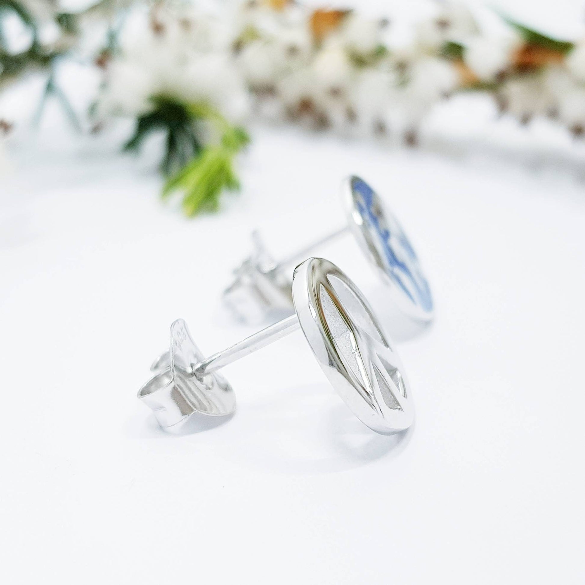 World peace sterling silver stud earrings, wanderlust earrings, globe studs, peace earrings