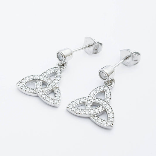 Delicate celtic knot Earrings, Irish trinity knot, Celtic drop Earrings