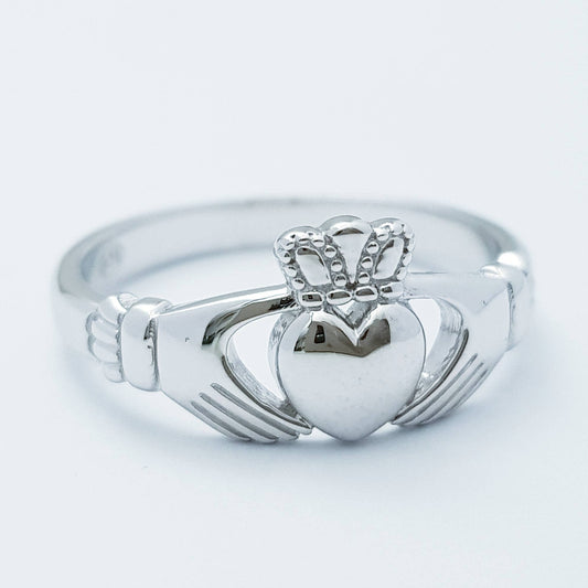 Dainty silver claddagh ring, Irish claddagh ring from Galway Ireland