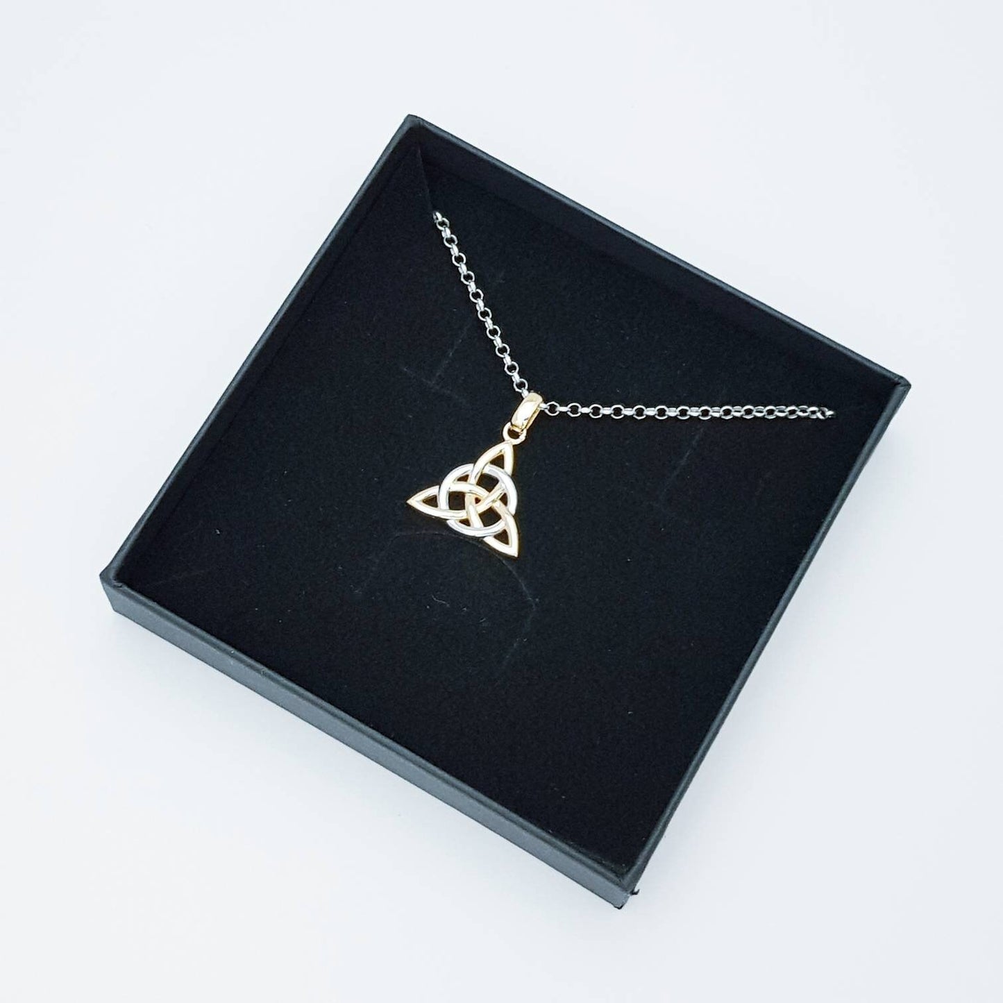 Sterling Silver Celtic Pendant, Double sided celtic necklace, triquetra pendant