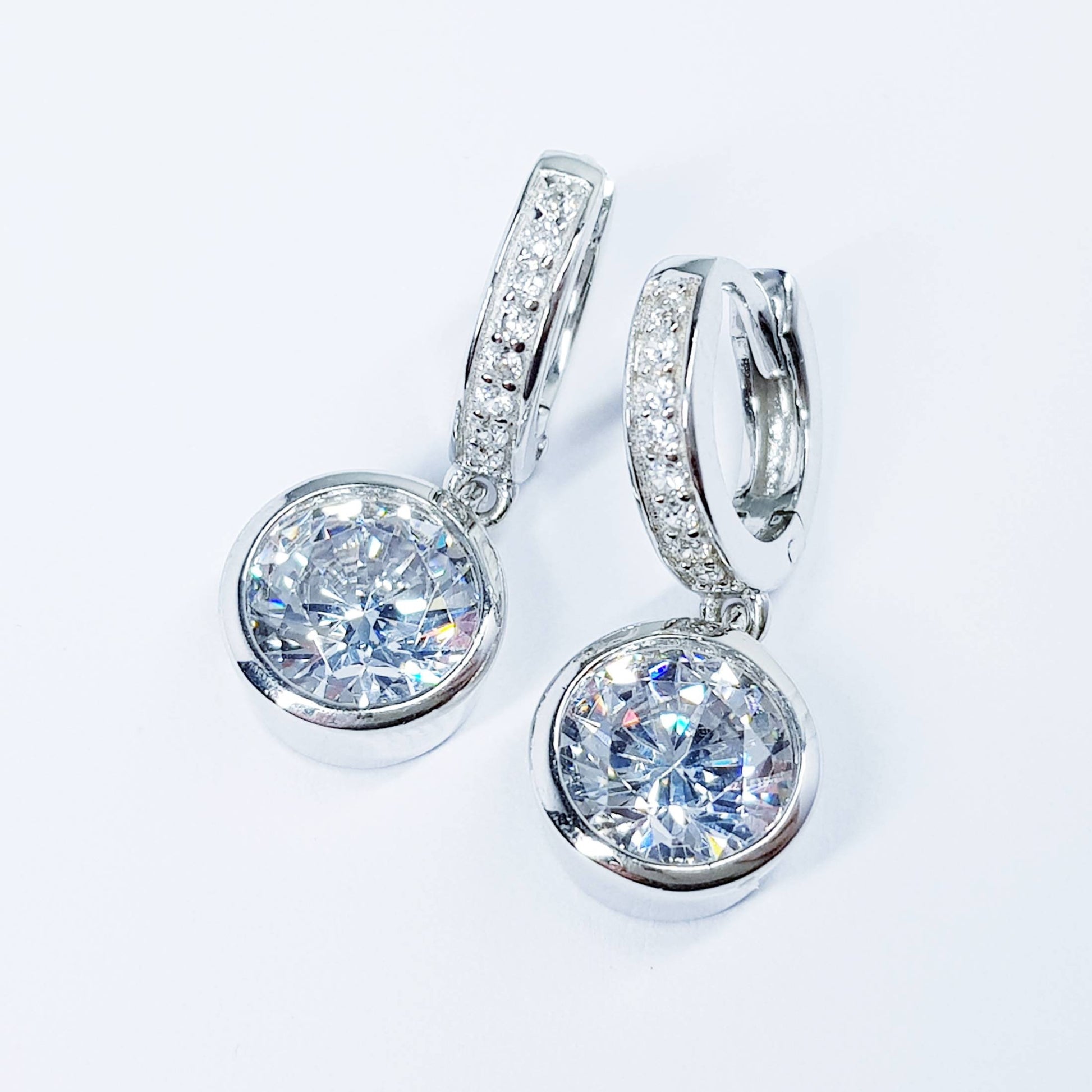 Drop and dangle hoop earrings, hoop earrings, classic fabric diamond earrings, elegant gift for women