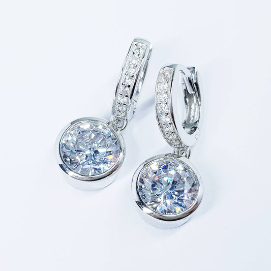 Drop and dangle hoop earrings, hoop earrings, classic fabric diamond earrings, elegant gift for women