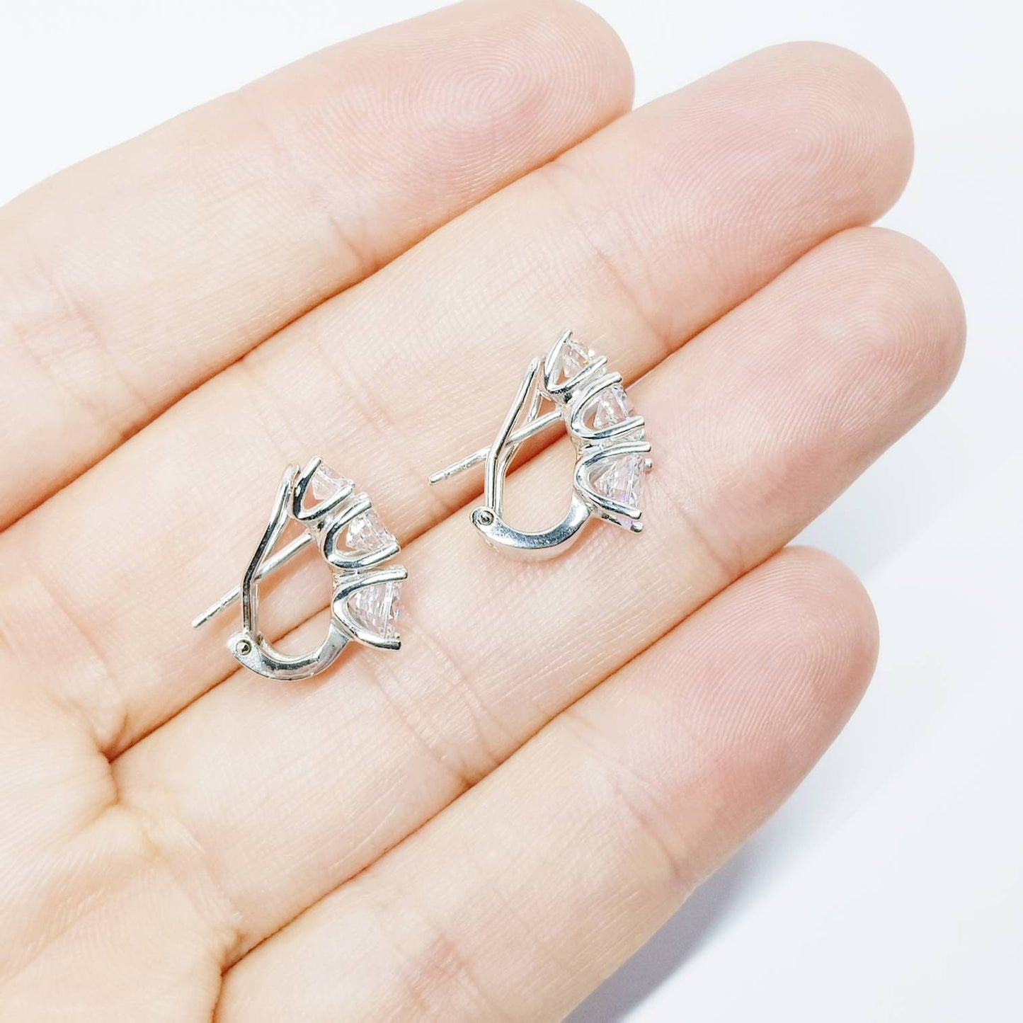 Bridal Earrings, Wedding Earrings, 925 Silver latch back Earrings, Bridal Jewelry, Bridesmaid Earrings