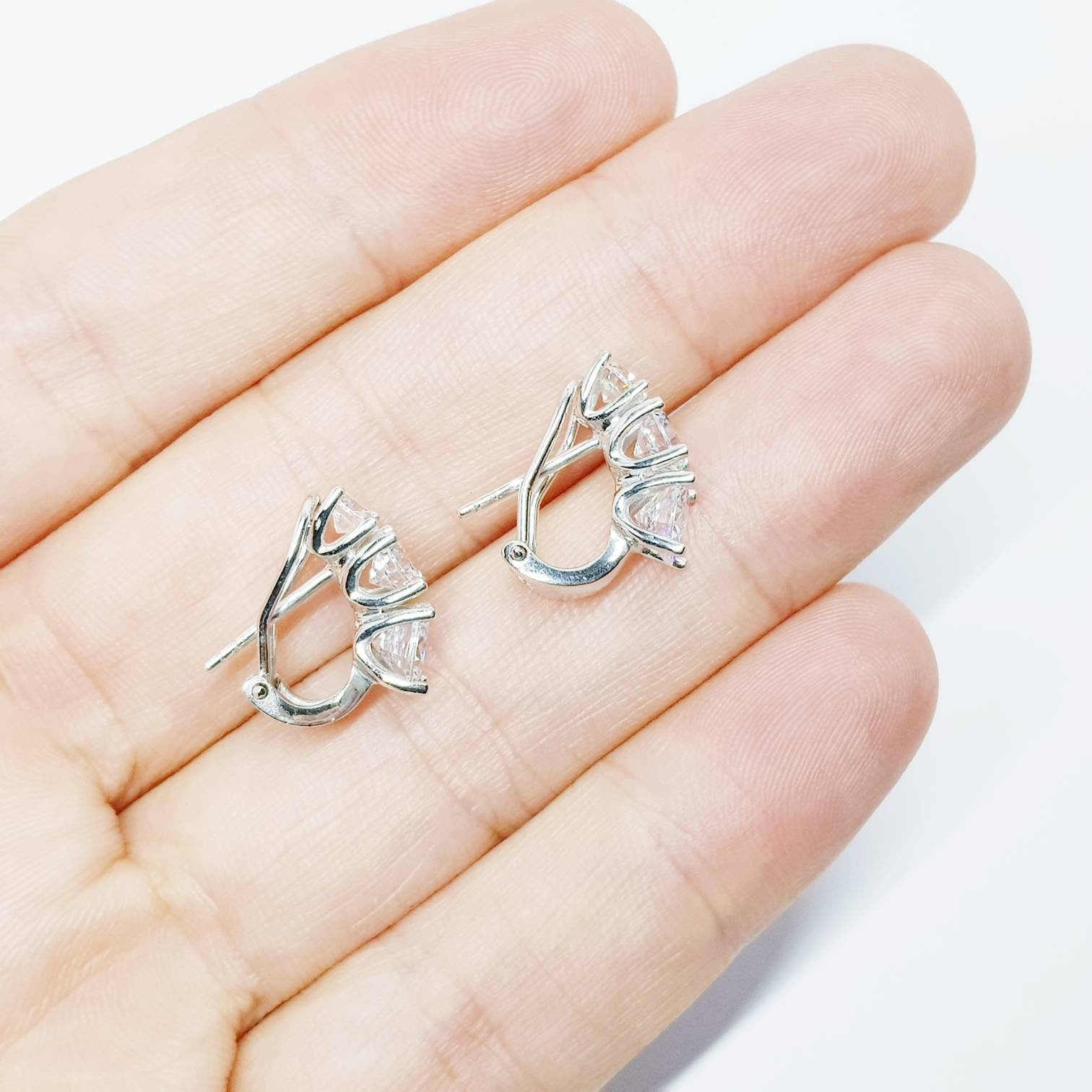 Bridal Earrings, Wedding Earrings, 925 Silver latch back Earrings, Bridal Jewelry, Bridesmaid Earrings