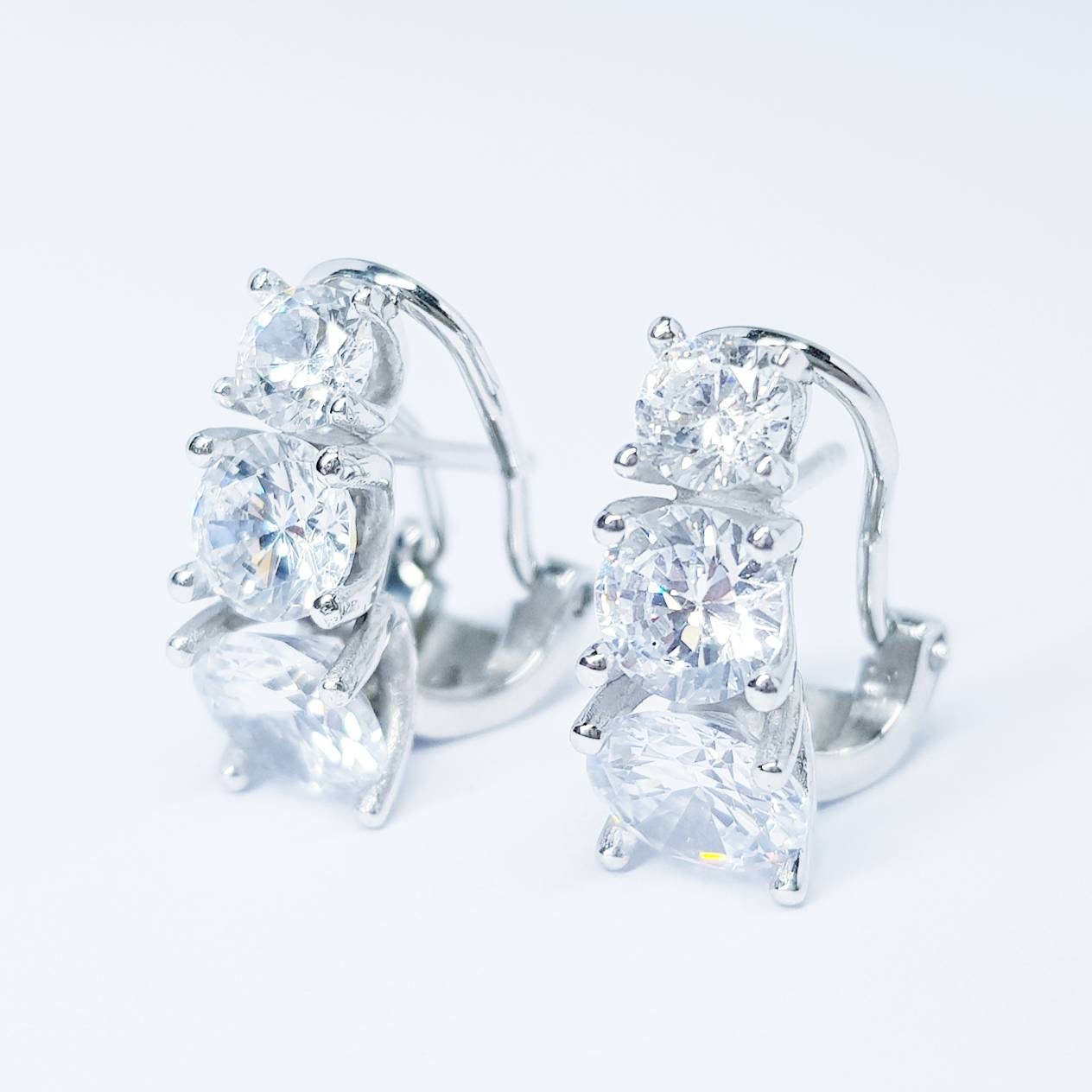 Bridal Earrings, Wedding Earrings, 925 Silver latch back Earrings, Bridal Jewelry, Bridesmaid Earrings