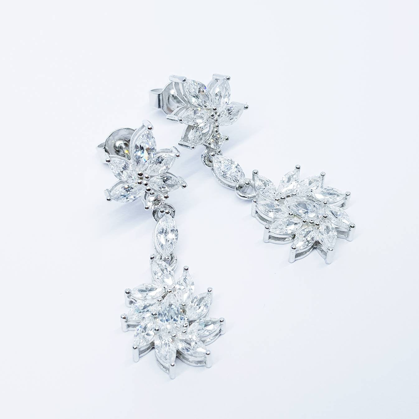 Bridal Diamond Earrings, chandelier Earrings, vintage drop Earrings,