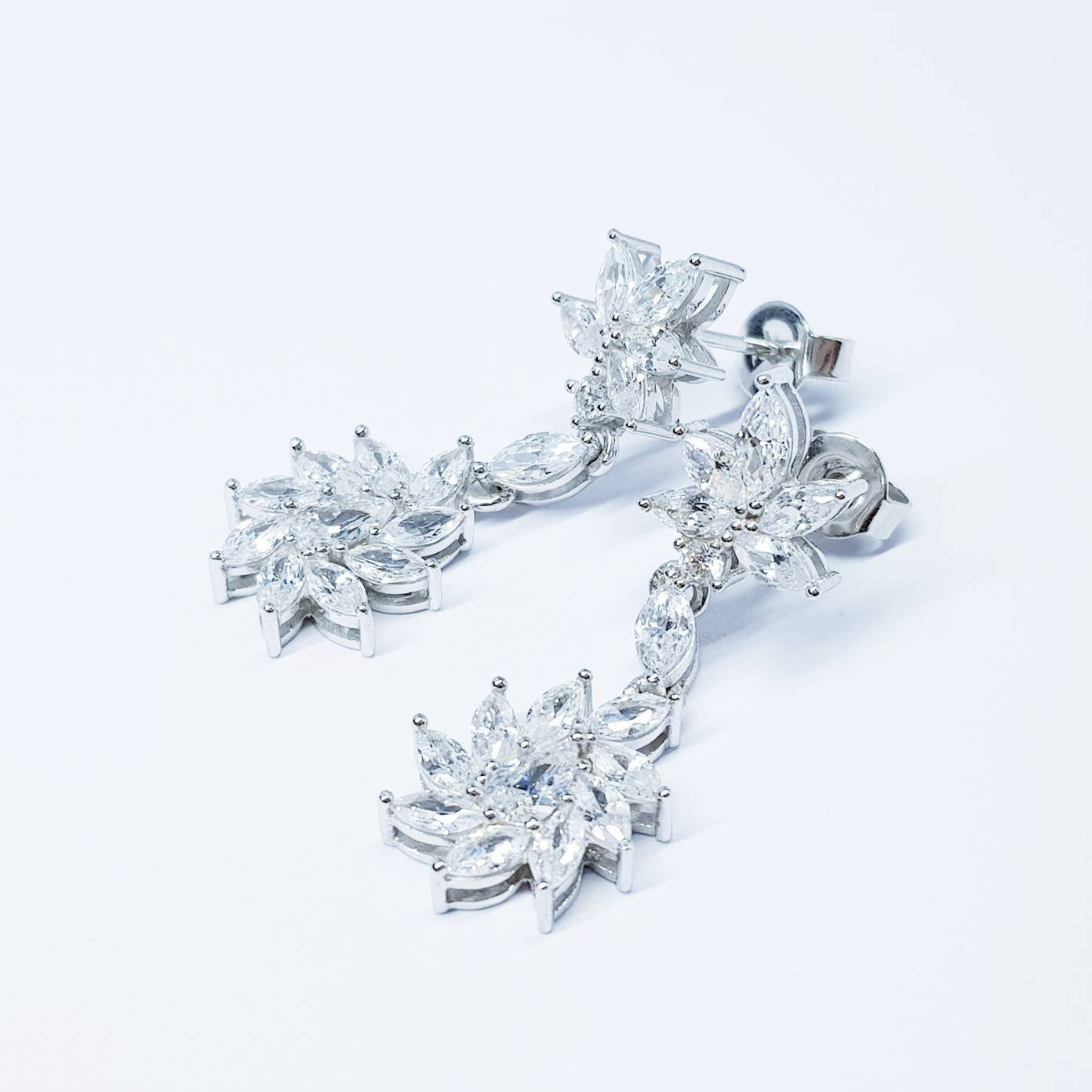 Bridal Diamond Earrings, chandelier Earrings, vintage drop Earrings,