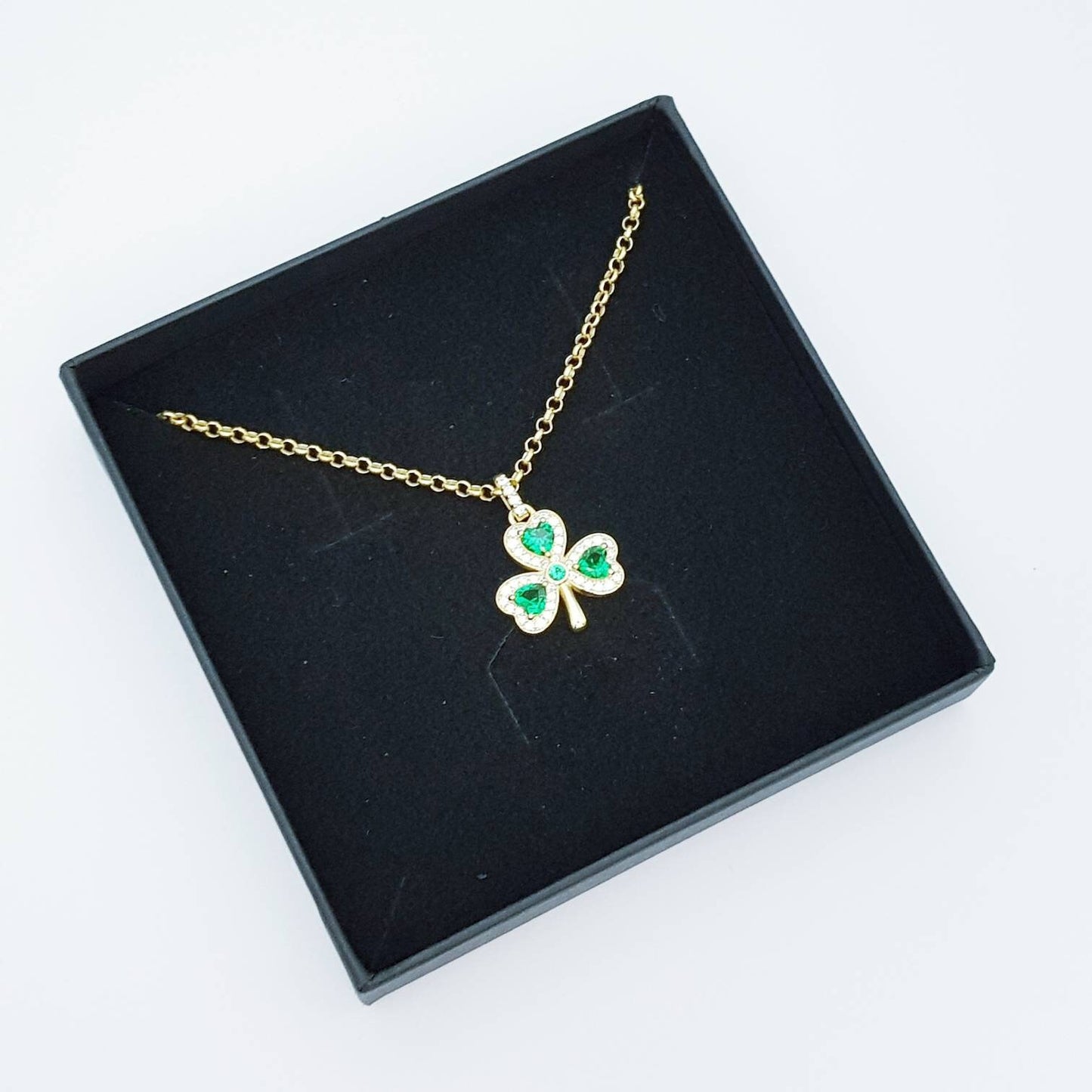 Sterling Silver Shamrock pendant, gold plated shamrock necklace