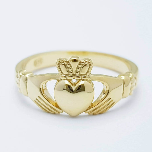 Dainty silver claddagh ring, Irish gold plated claddagh ring from Galway Ireland