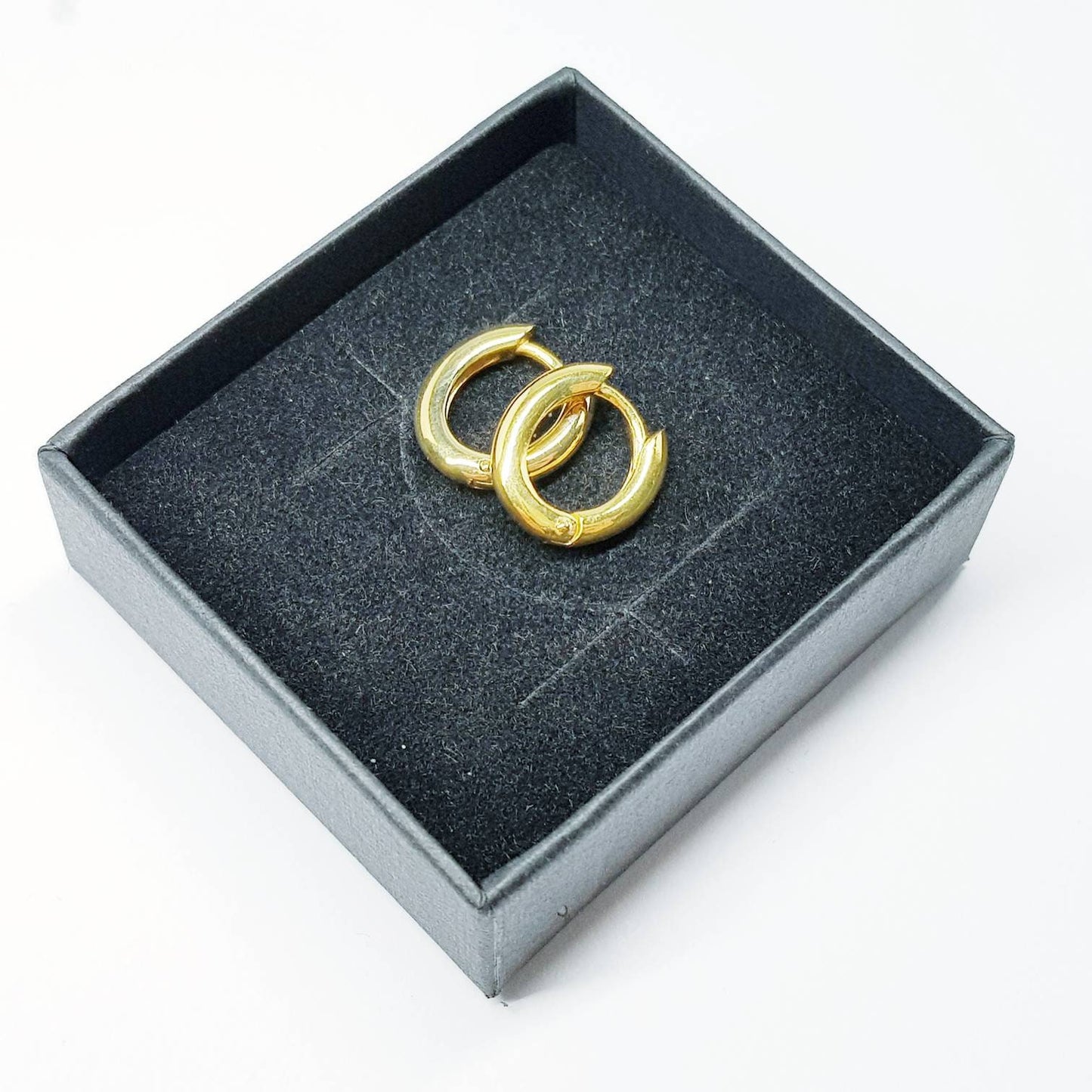 Oval plain hoop earrings, silver huggie earrings, gold plated plain huggies