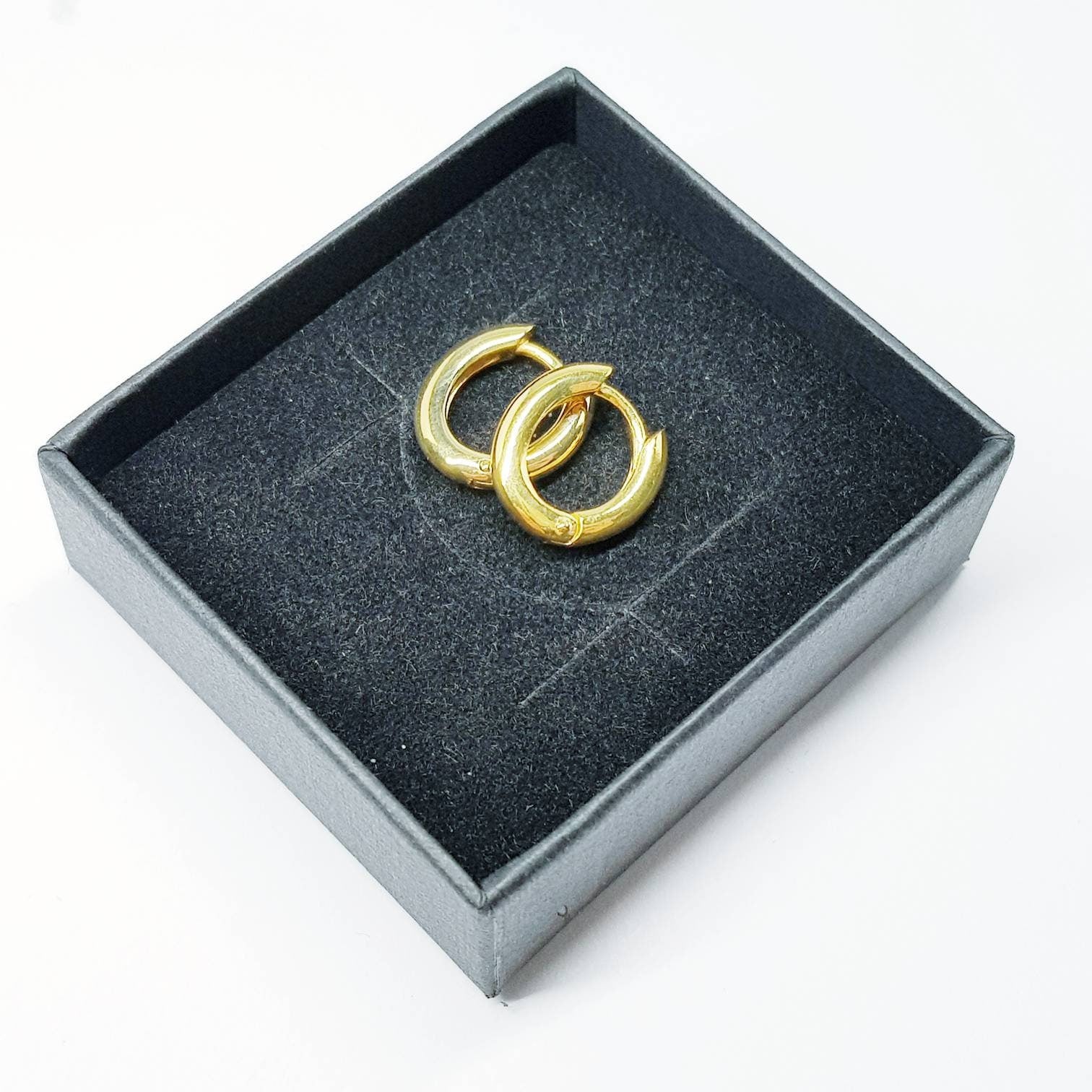 Oval plain hoop earrings, silver huggie earrings, gold plated plain huggies