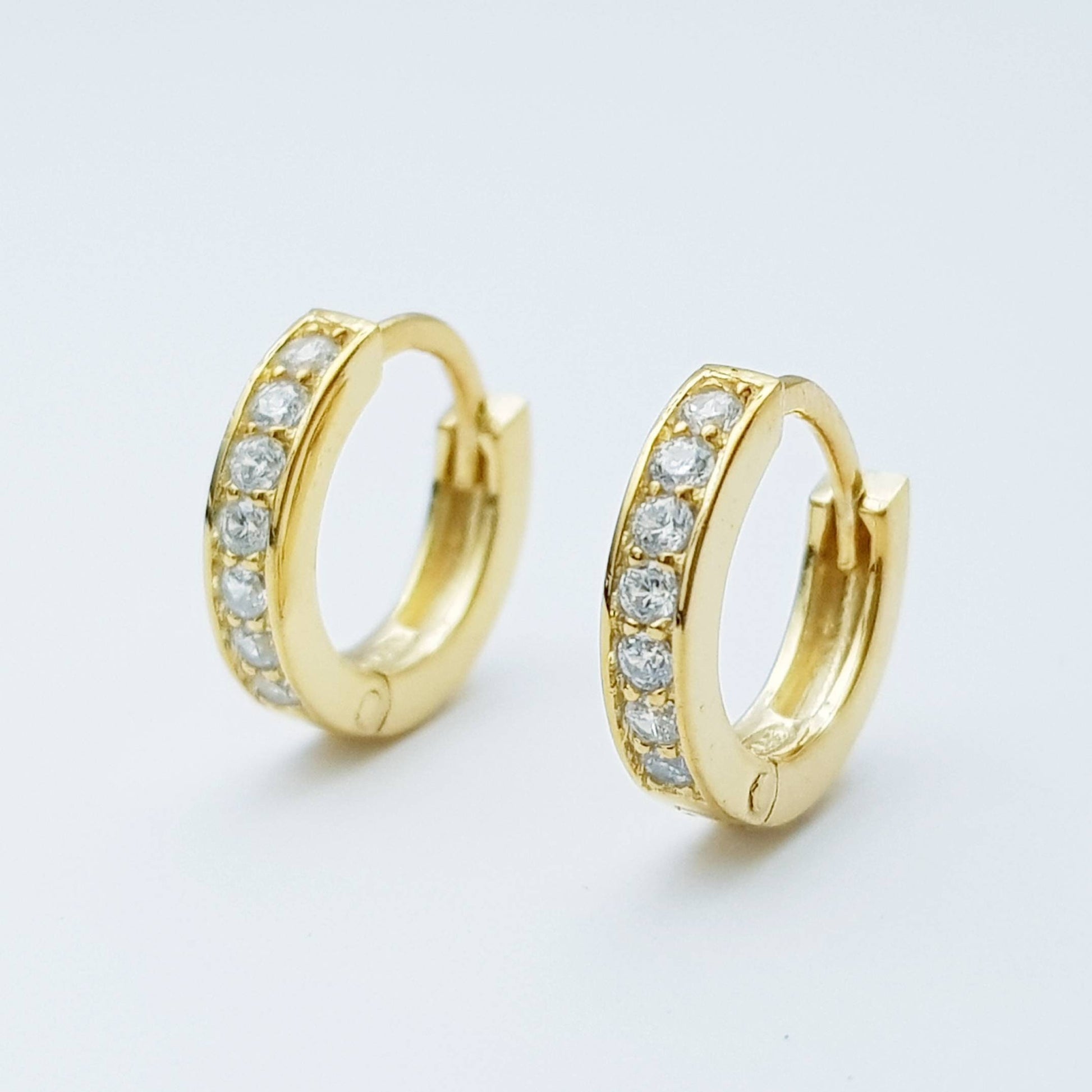 Small hoop earrings, silver huggie earrings, gold plated plain huggies, dainty hoops