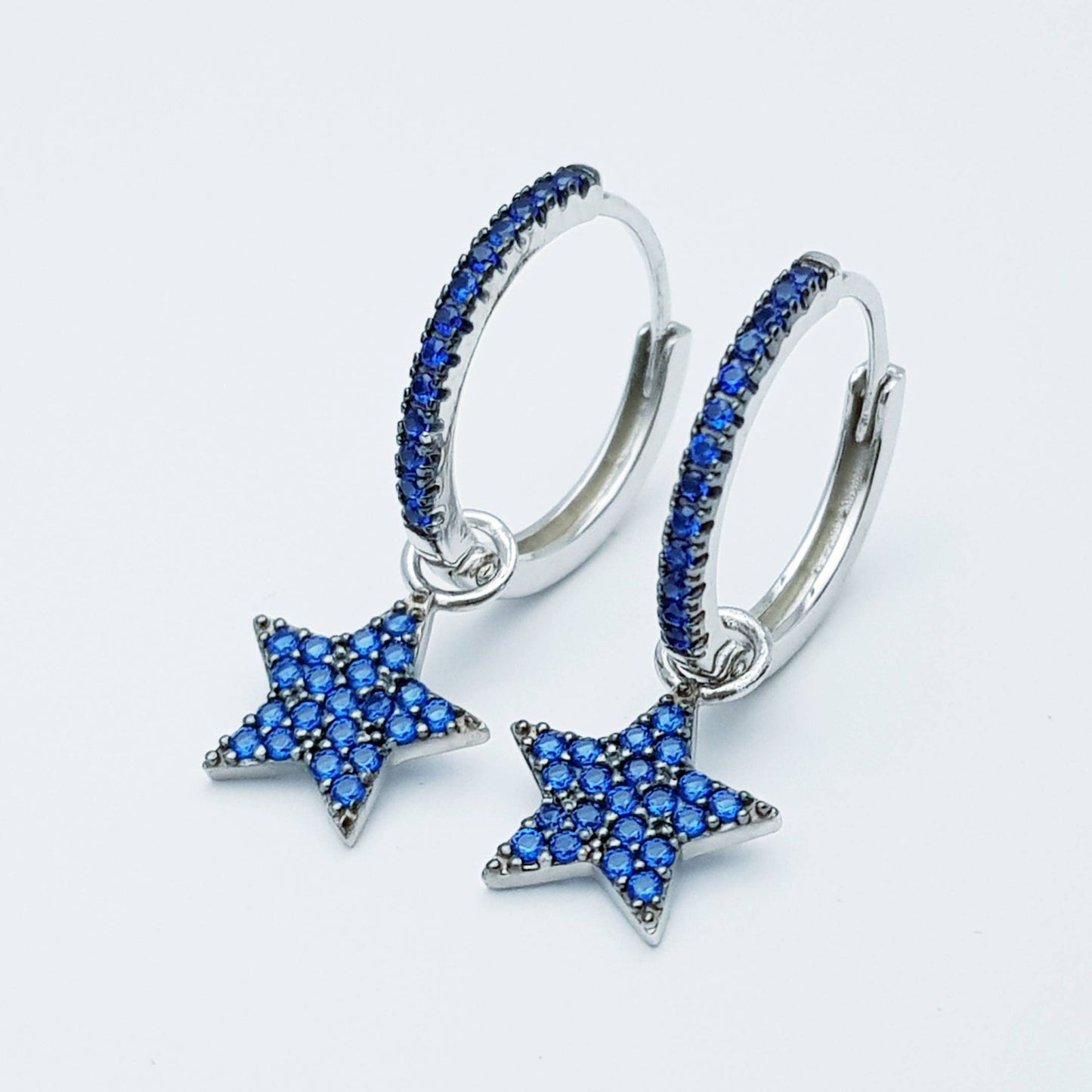 Thin hoop earrings, with removable heart charm, two earrings in one, silver Huggie earrings