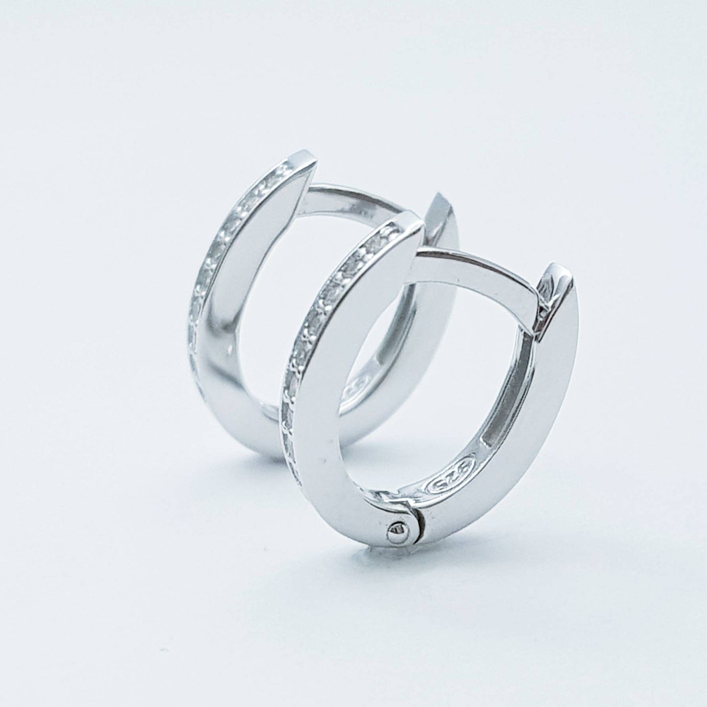 Two earrings in one, silver hoop earrings with removable aquamarine blue heart drop, minimal huggie earrings