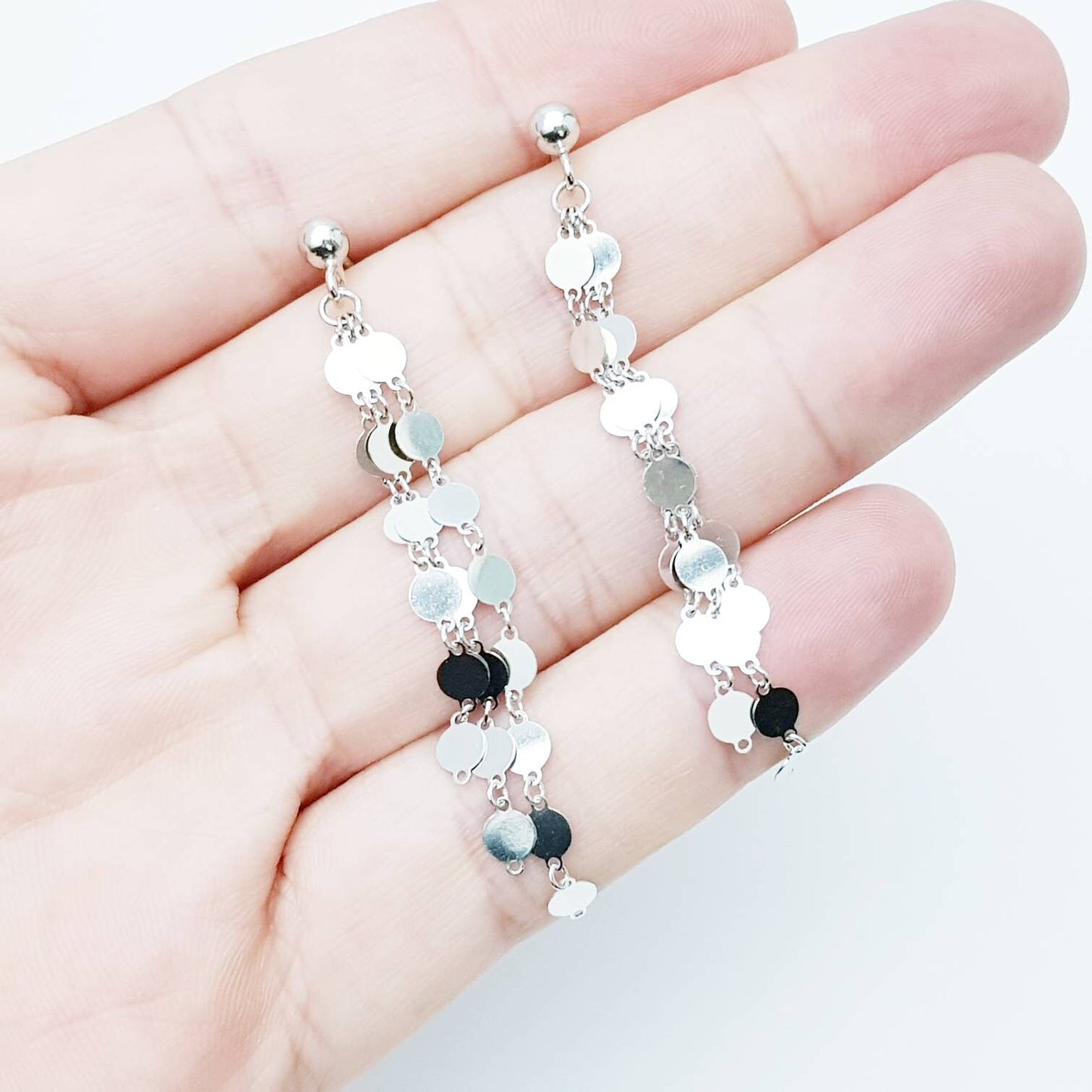 Light sterling silver earrings, festival earrings, drop and dangle earrings