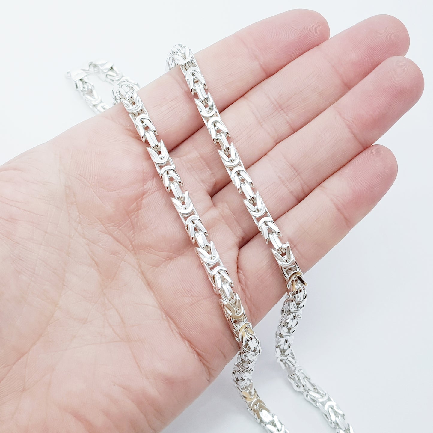 Long Silver Byzantine Chain