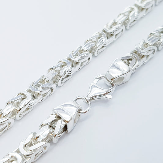 Long Silver Byzantine Chain