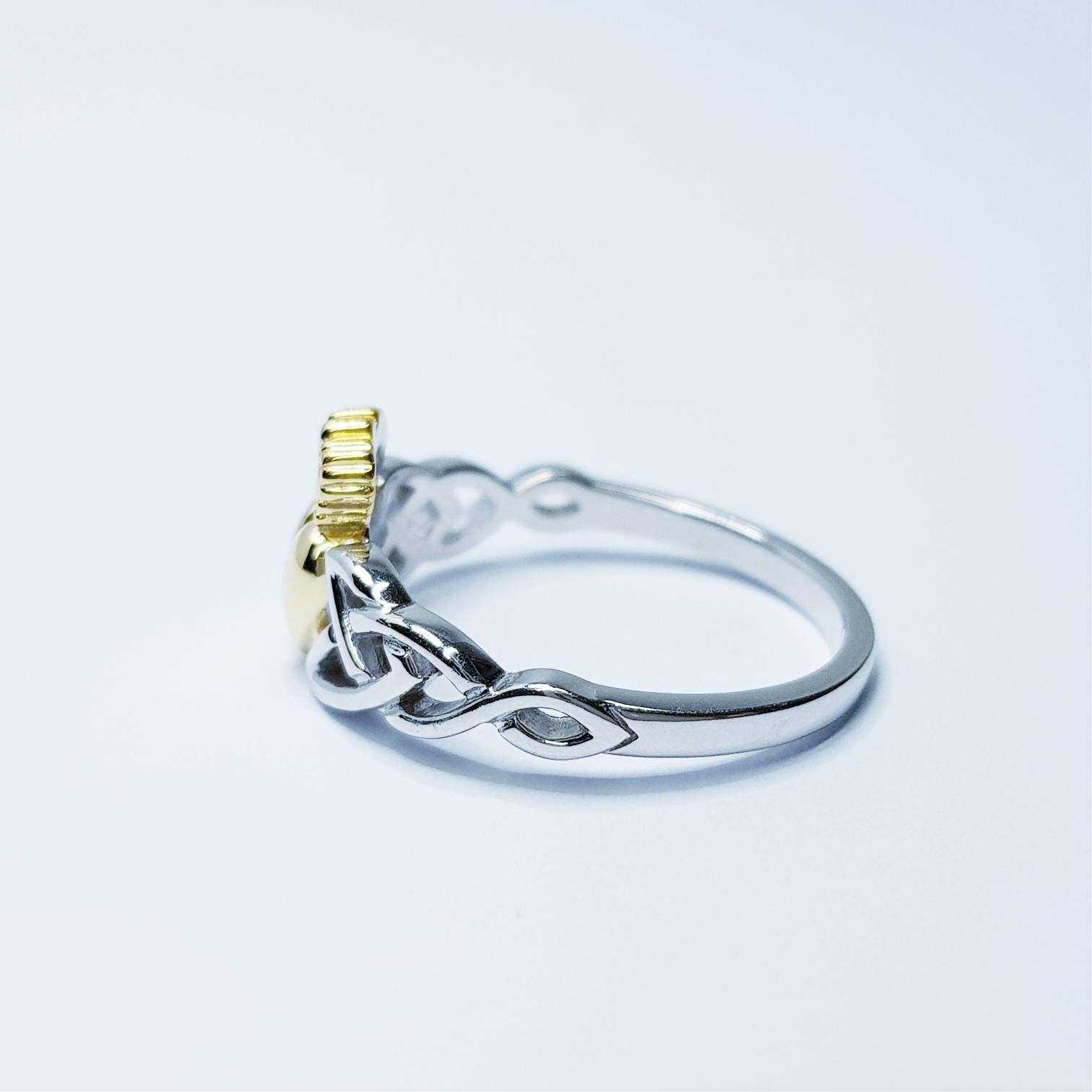 Sterling Silver Claddagh ring, Celtic Knot Claddagh Ring