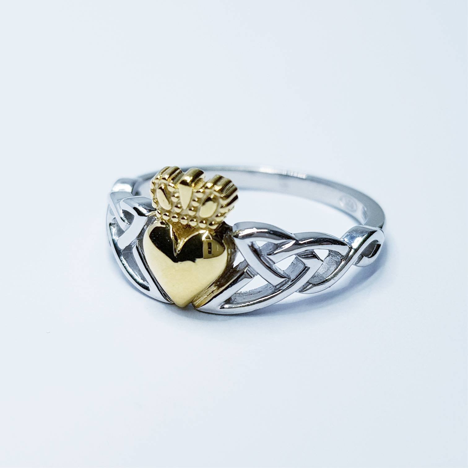 Sterling Silver Claddagh ring, Celtic Knot Claddagh Ring