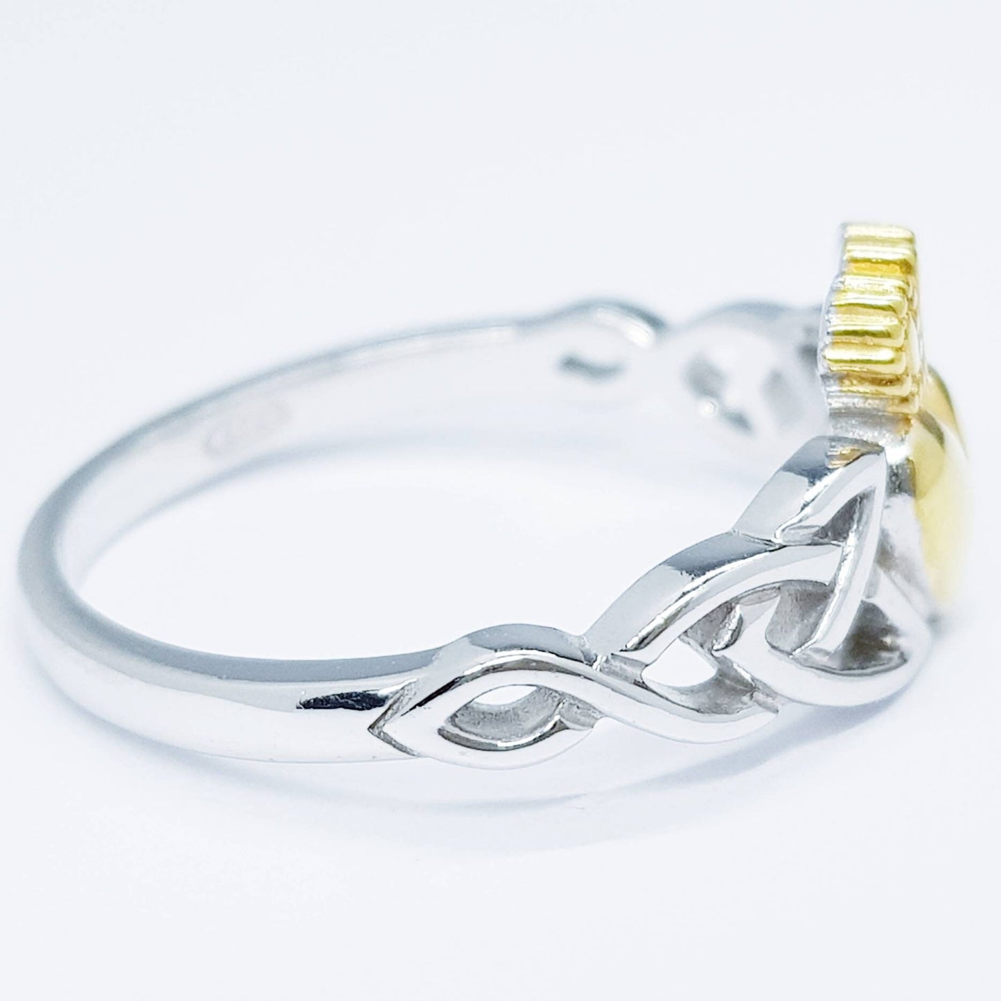 Sterling Silver Claddagh ring, Celtic Knot Claddagh Ring