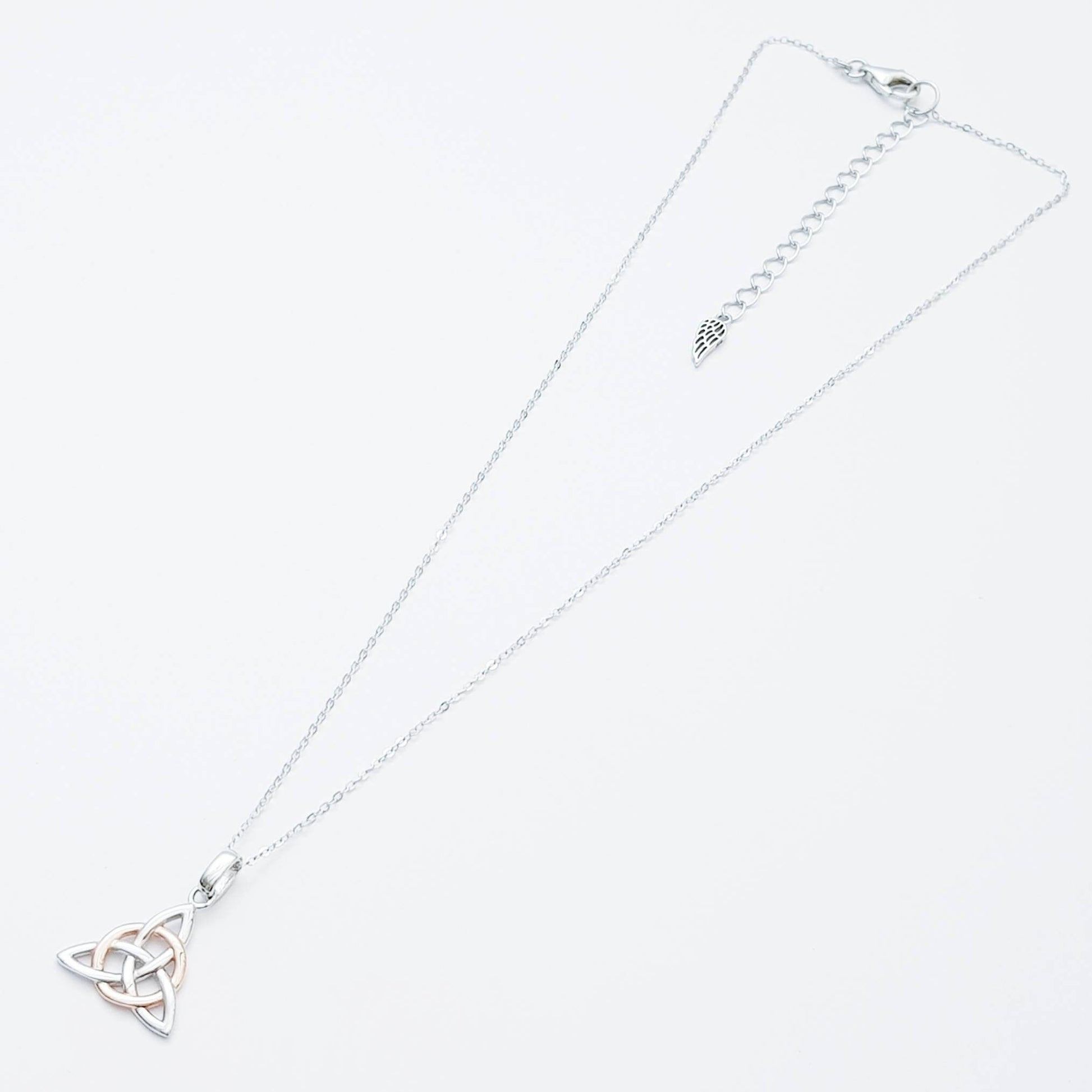 Celtic knot pendant, rose gold plated Celtic triquetra necklace, Celtic jewelry made in Ireland