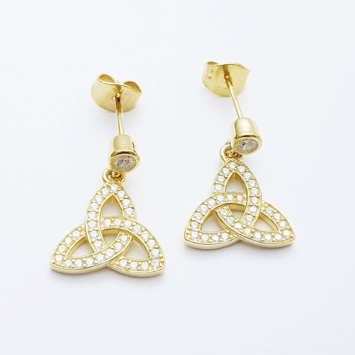 Dainty celtic knot Earrings, Irish Earrings, Celtic drop Earrings