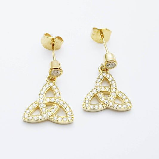 Dainty celtic knot Earrings, Irish Earrings, Celtic drop Earrings