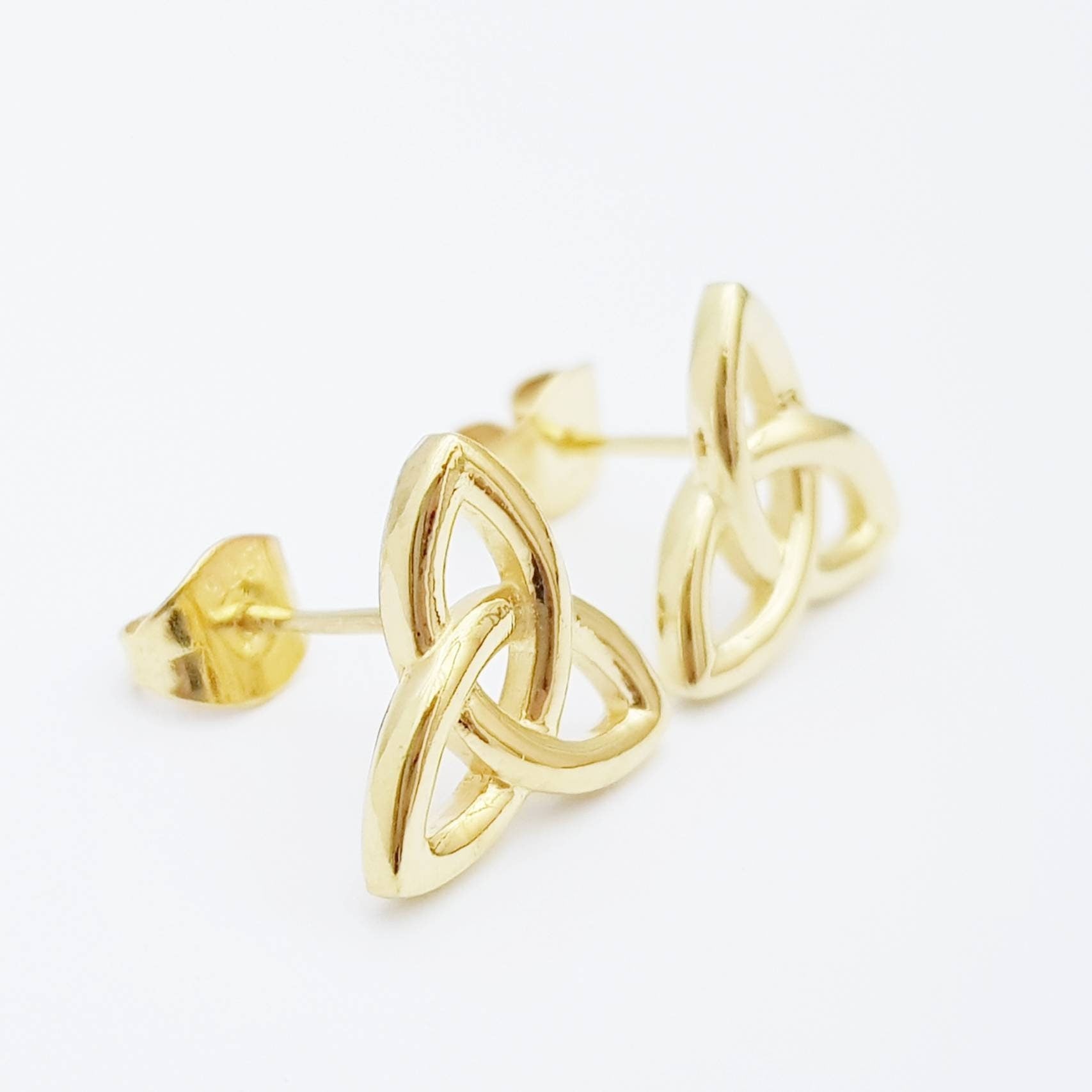 Gold Celtic knot Earrings, Celtic studs, trinity knot stud earrings, simple stud earrings