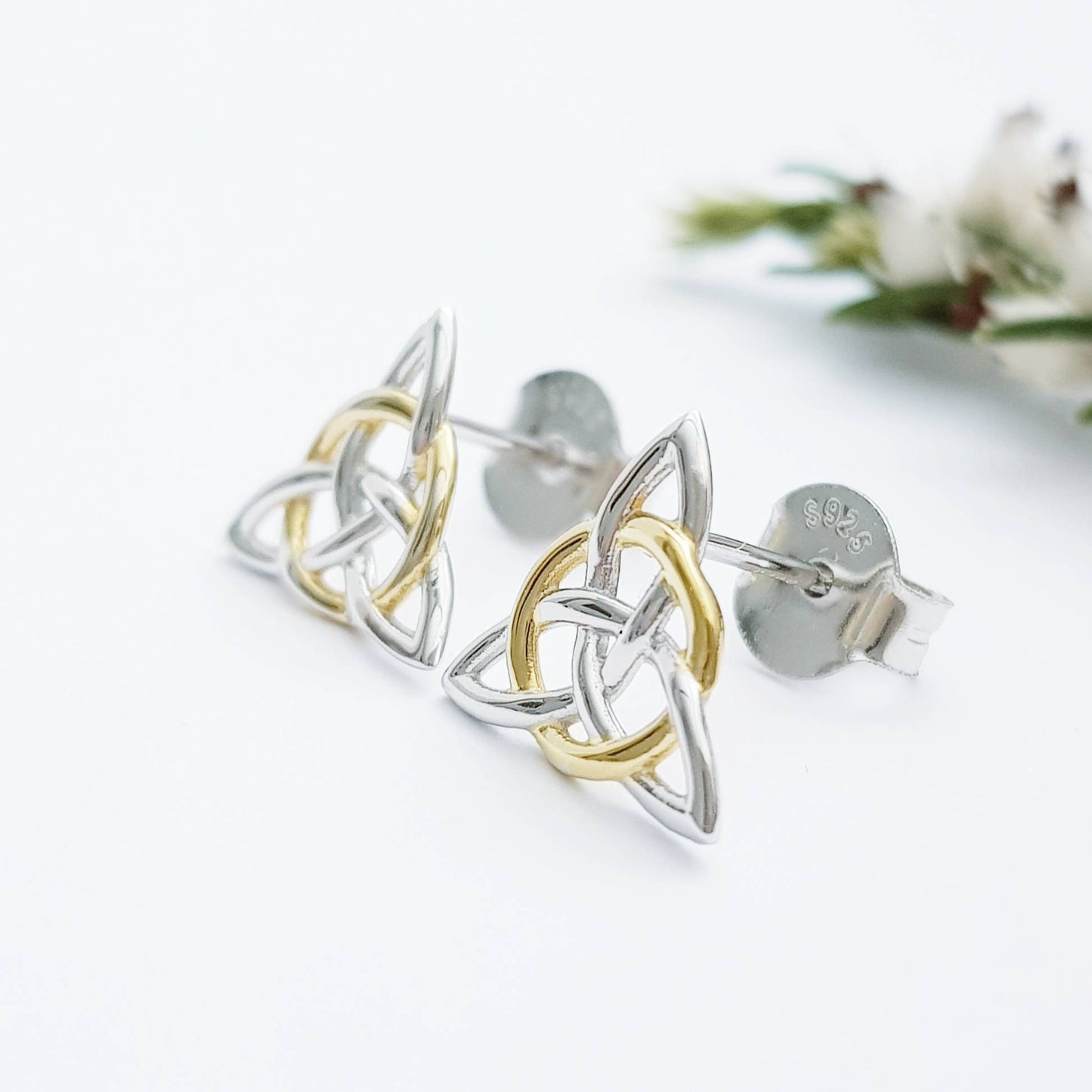 Celtic knot Earrings, Irish Earrings, Celtic Earrings, Small Celtic Earrings, triquetra earrings