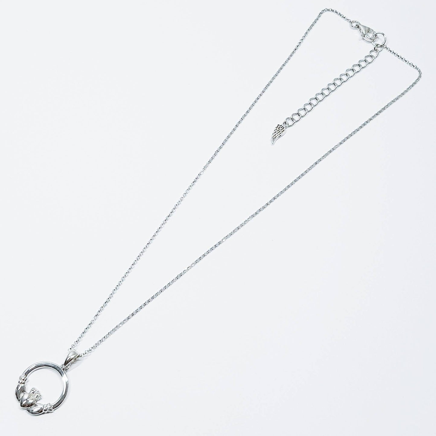 Sterling silver Claddagh pendant, claddagh necklace made in Ireland