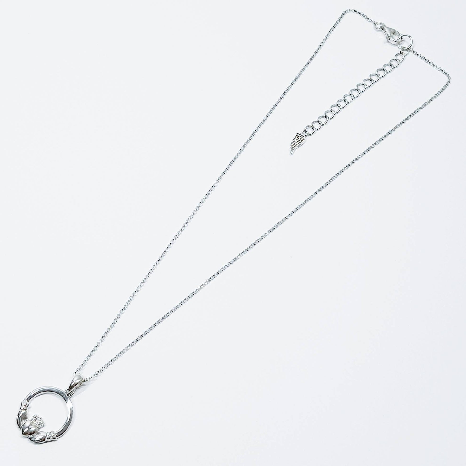 Sterling silver Claddagh pendant, claddagh necklace made in Ireland