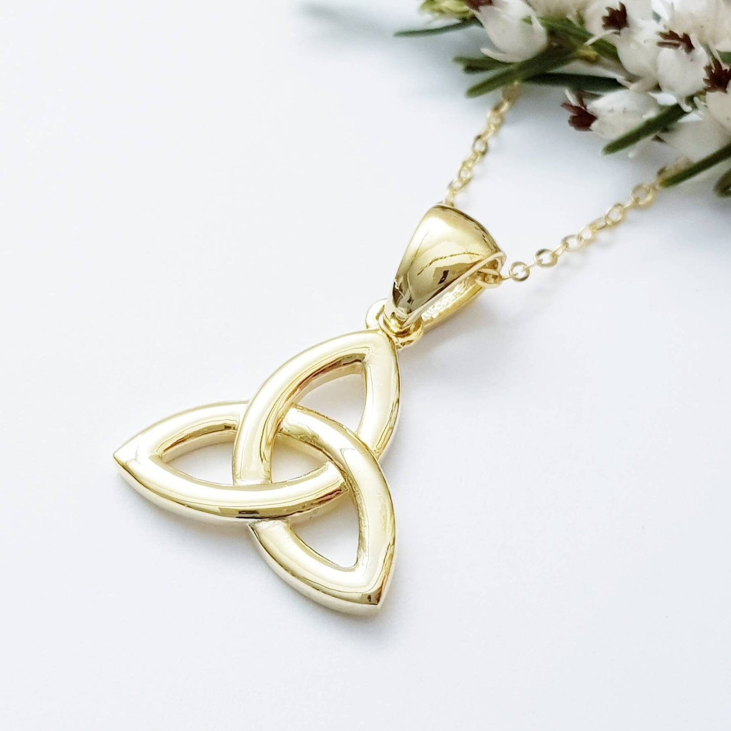 Trinity knot pendant, celtic necklace made in Ireland