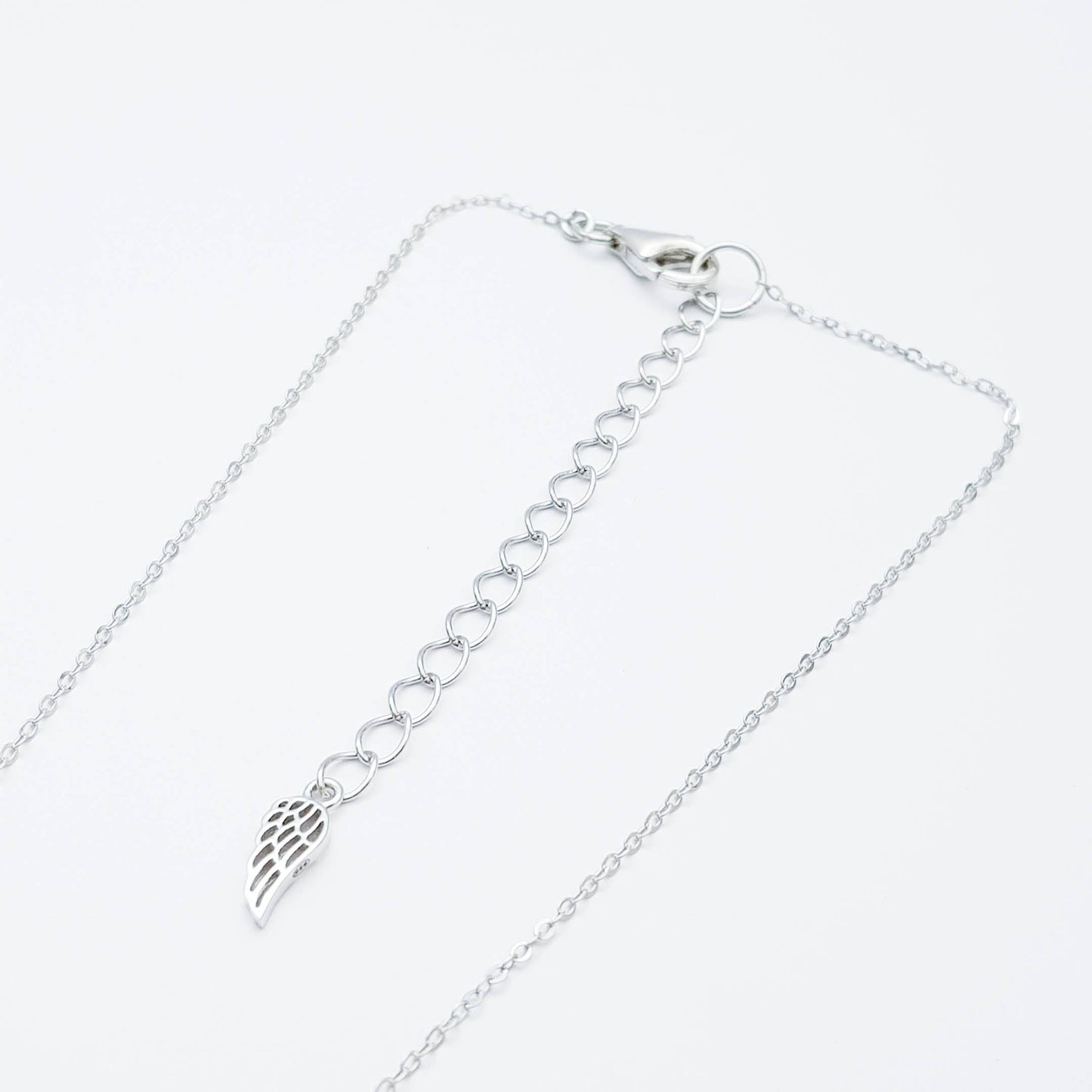 Celtic Trinity knot pendant, celtic triquetra necklace with angel wing chain