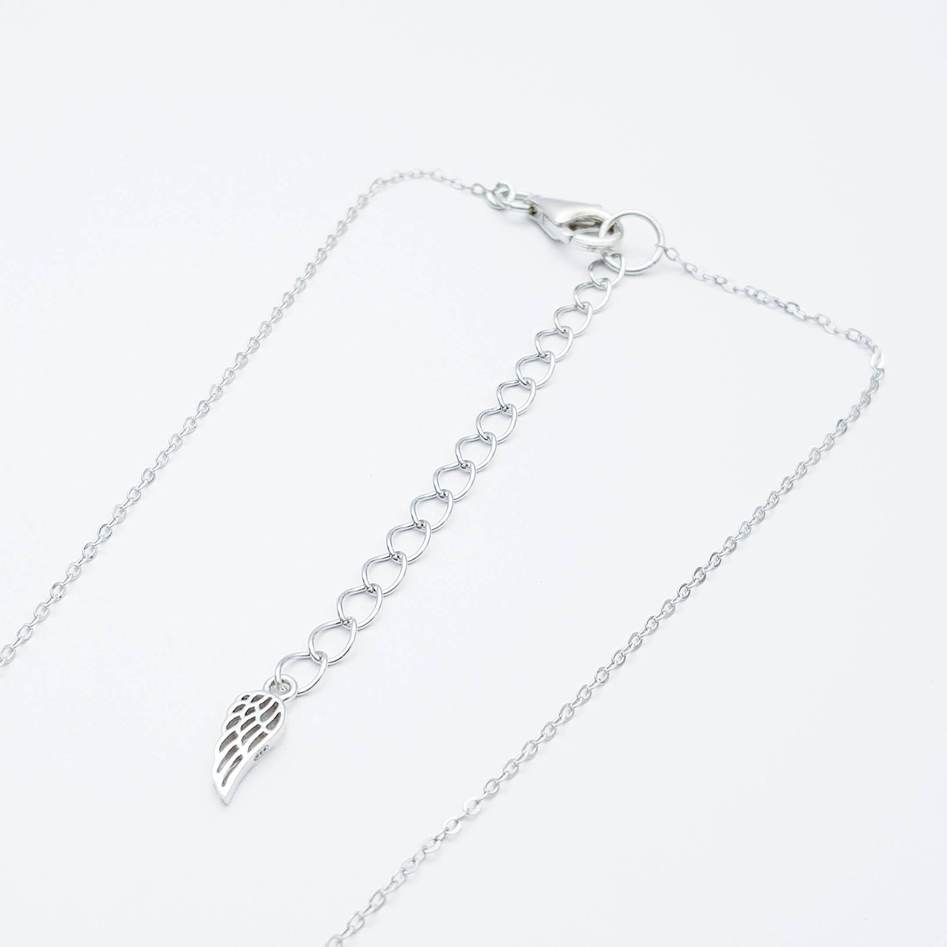 Celtic Trinity knot pendant, celtic triquetra necklace with angel wing chain