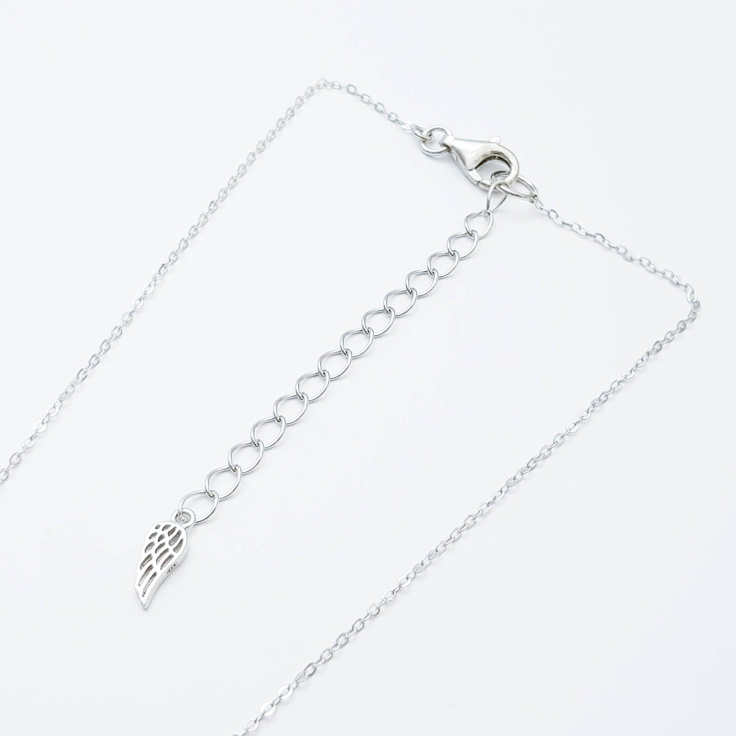 Celtic Trinity knot pendant, celtic triquetra necklace with angel wing chain