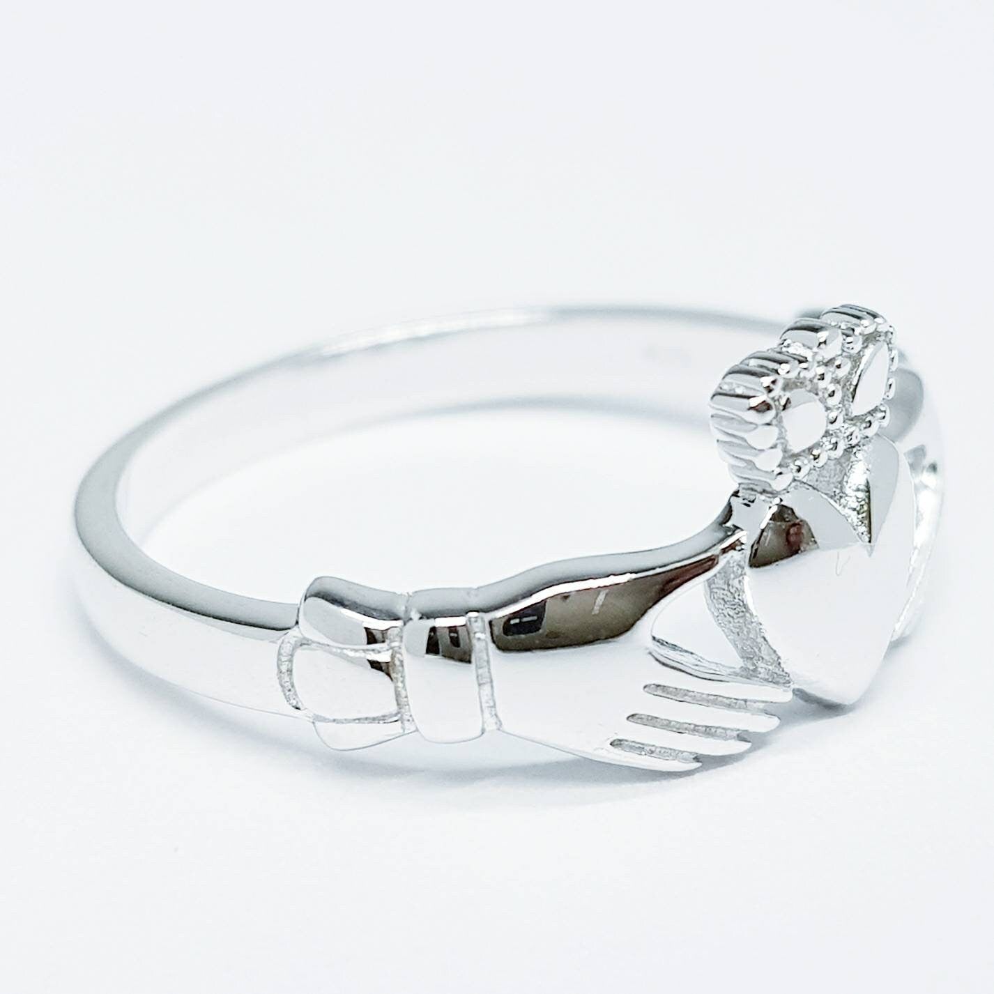 Small silver claddagh ring, Irish claddagh ring, delicate claddagh ring